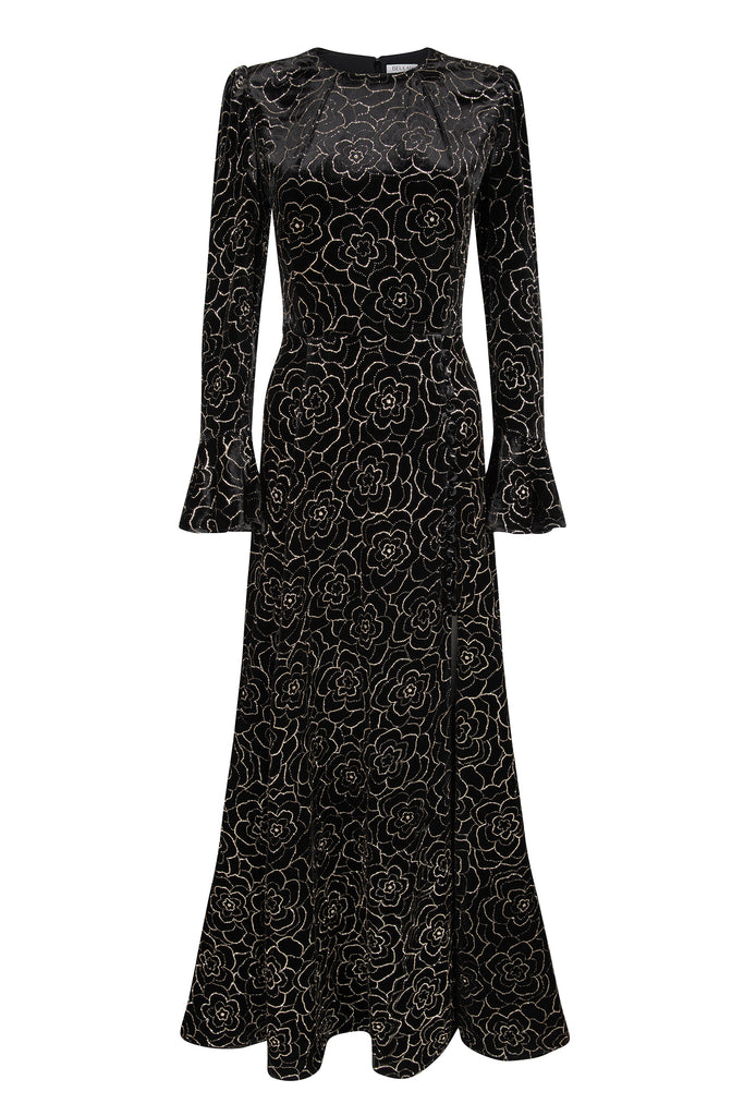 Yahvi Embellished Velvet Dress