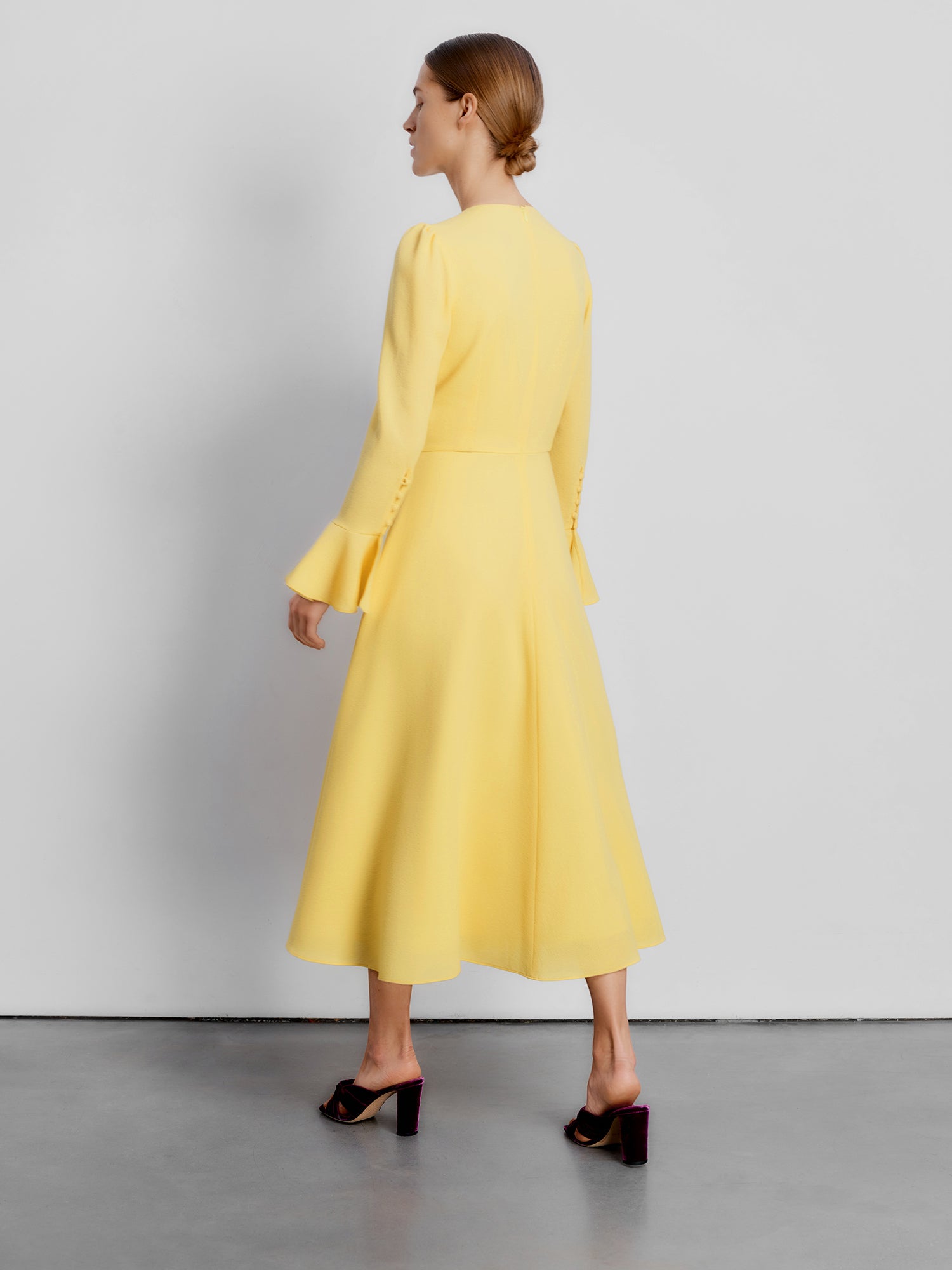 Yahvi Lemon Crepe Dress