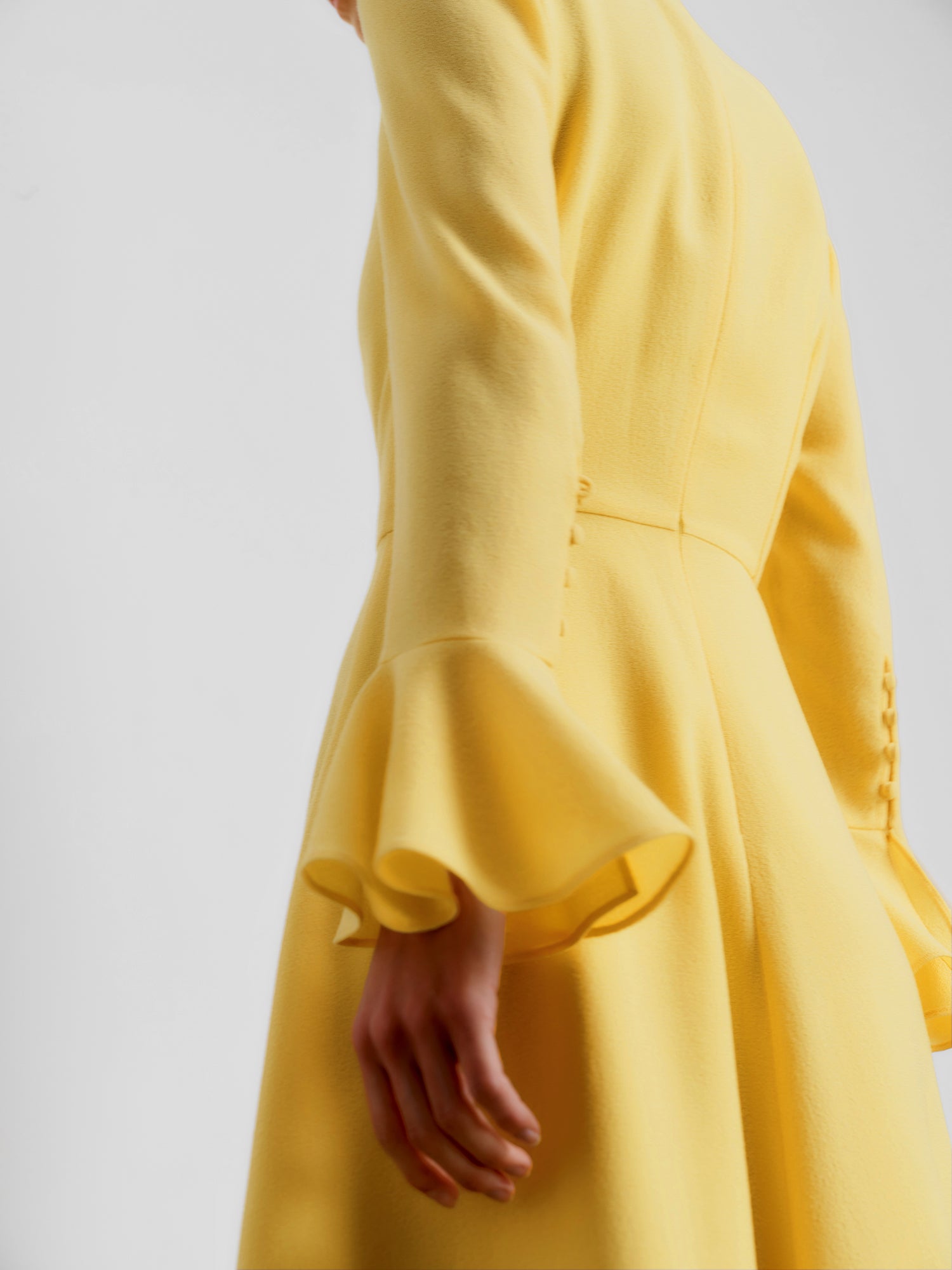 Yahvi Lemon Crepe Dress