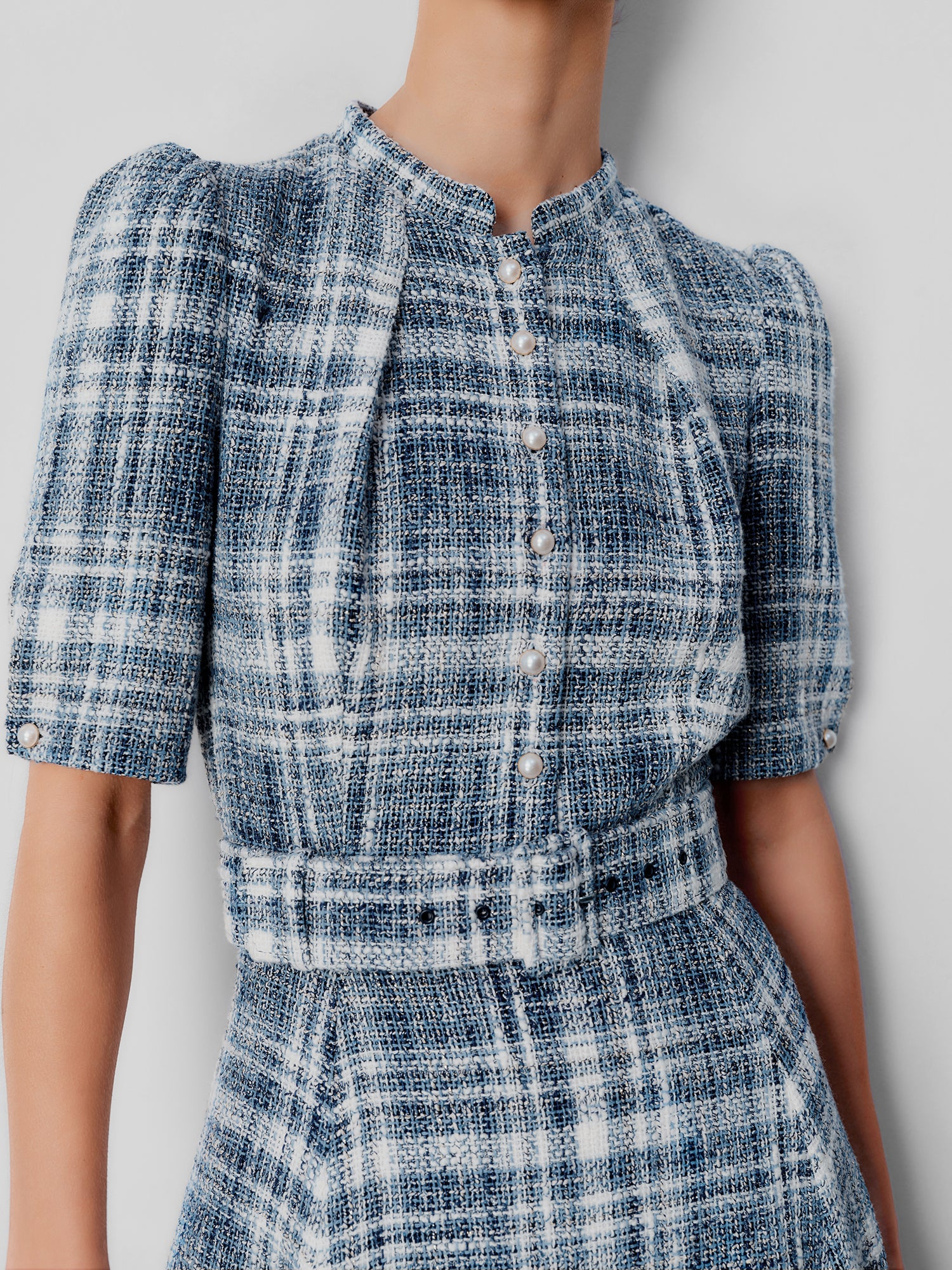 Ahana Boucle Check Dress