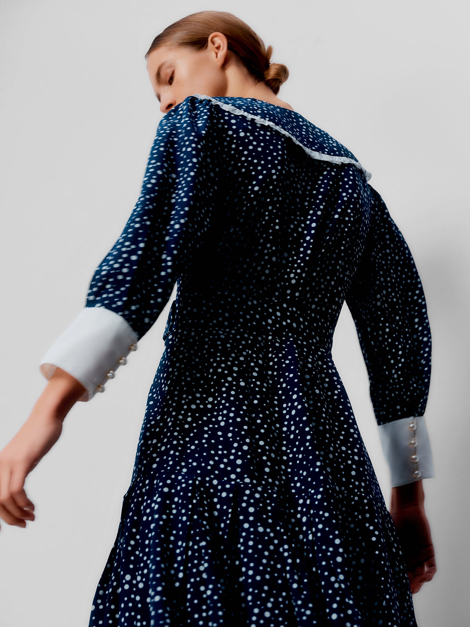 Romily Navy Polka Dress