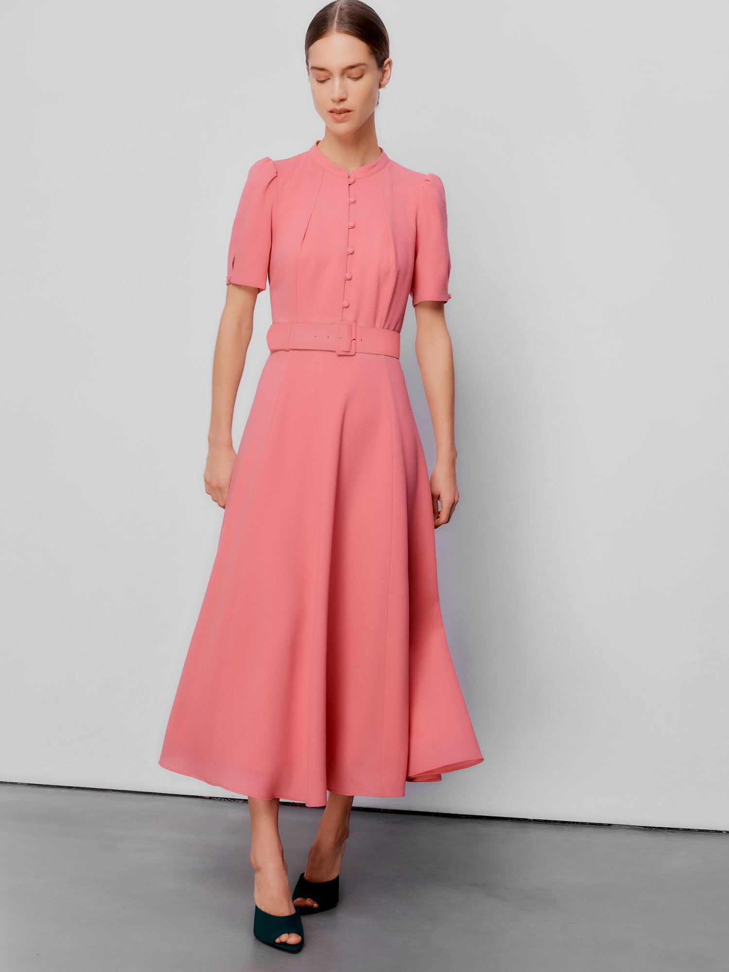 Ahana Dusty Pink Short Sleeve Dress