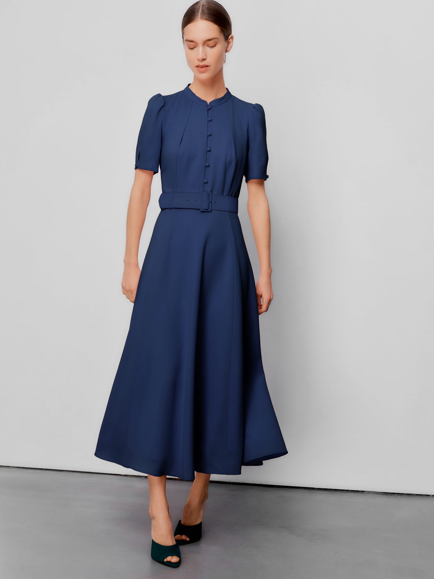 Ahana Navy Short Sleeve Dress