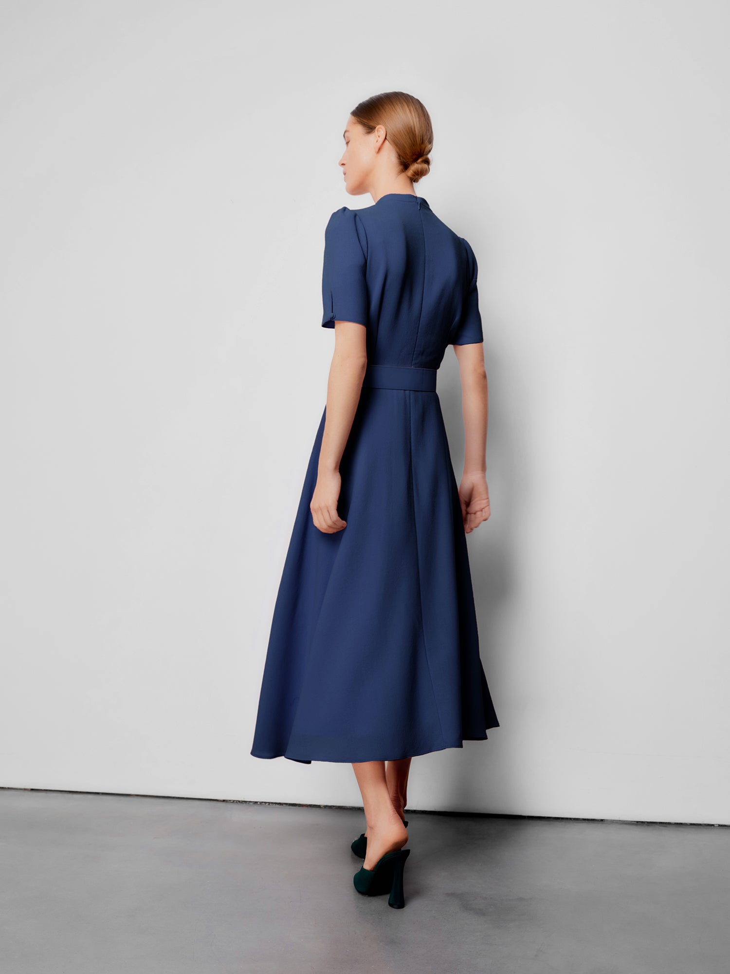 Ahana Navy Short Sleeve Dress