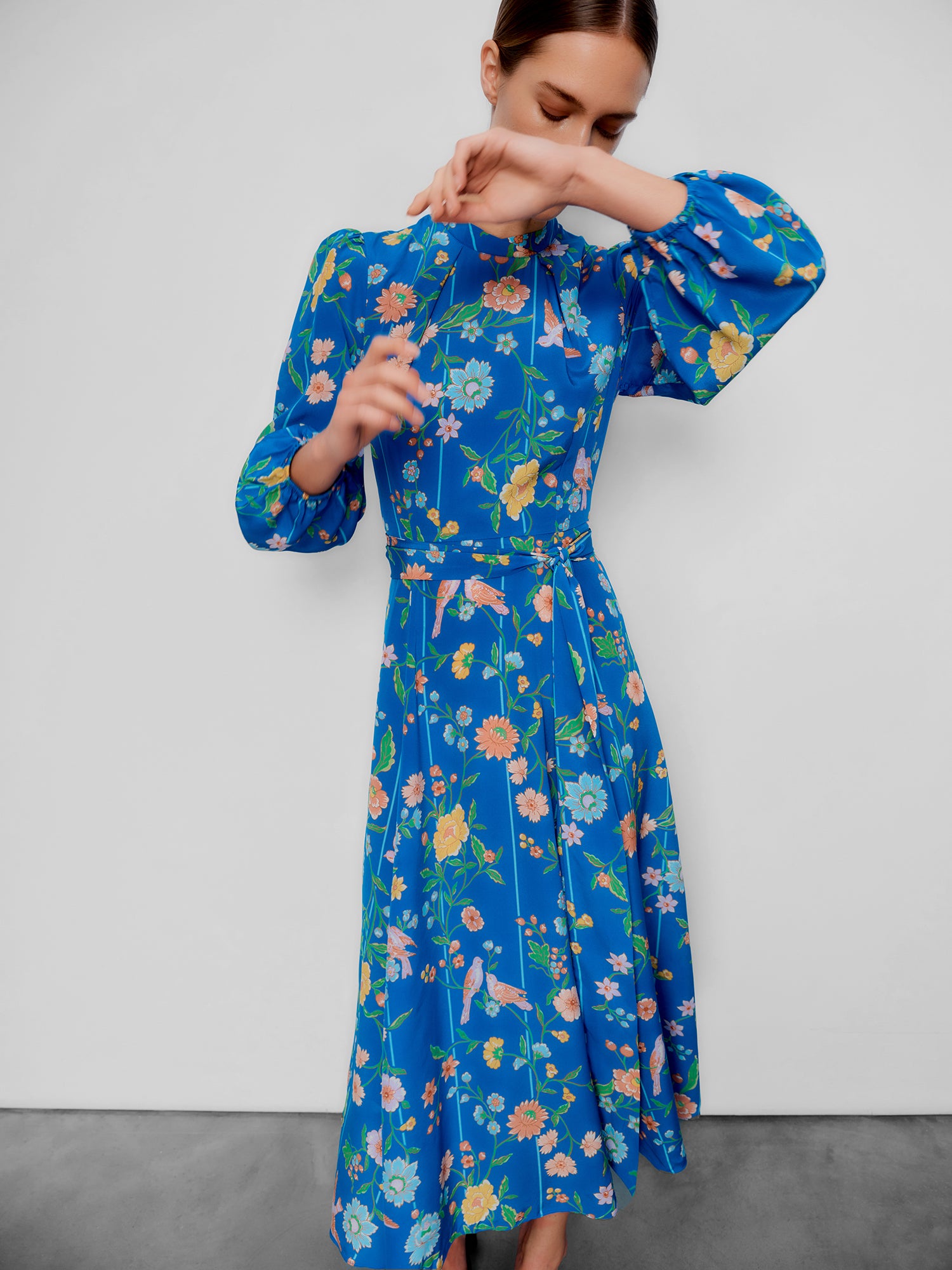 Sonia Bamboo & Birds Bright Blue Dress