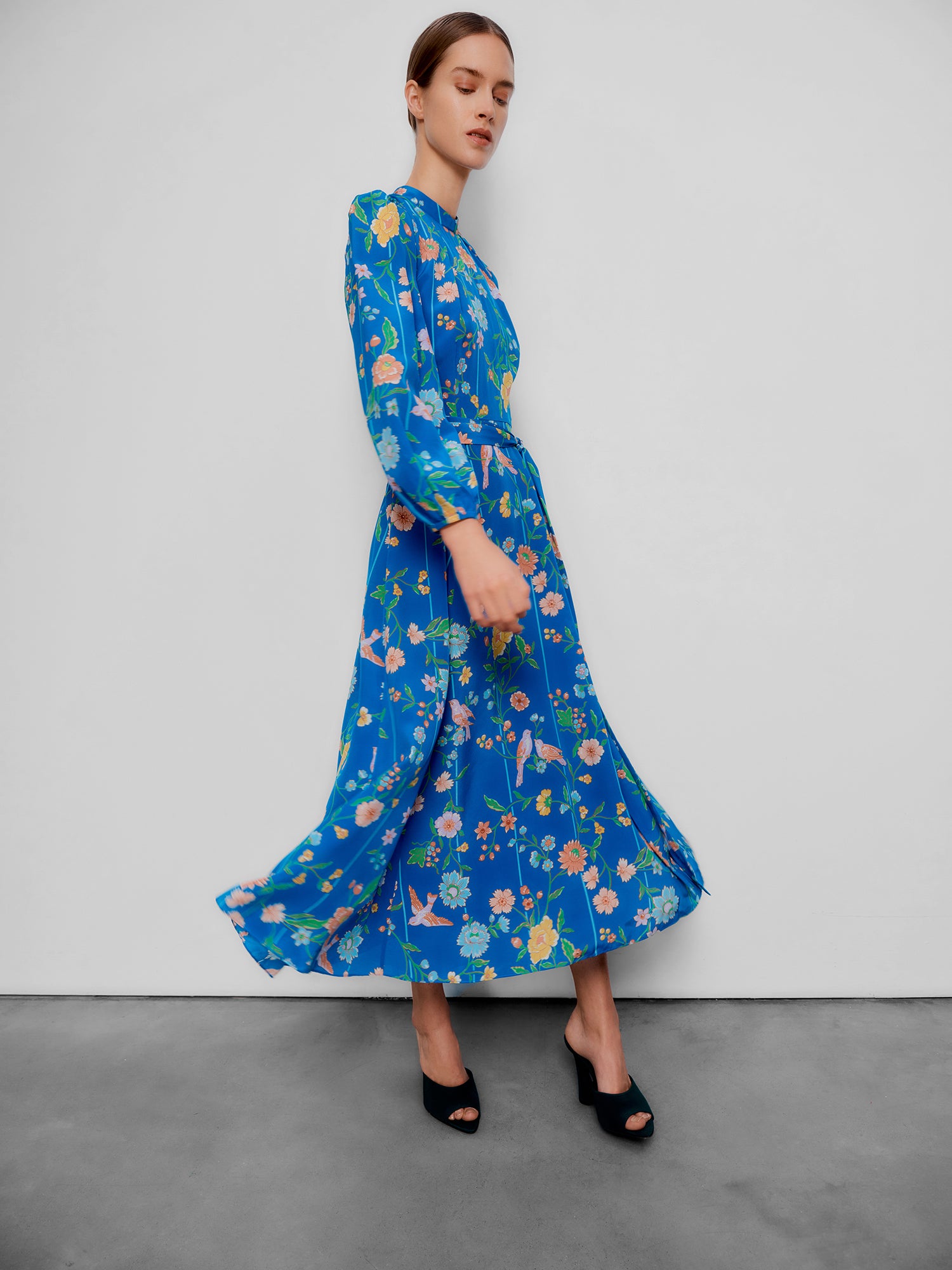 Sonia Bamboo & Birds Bright Blue Dress