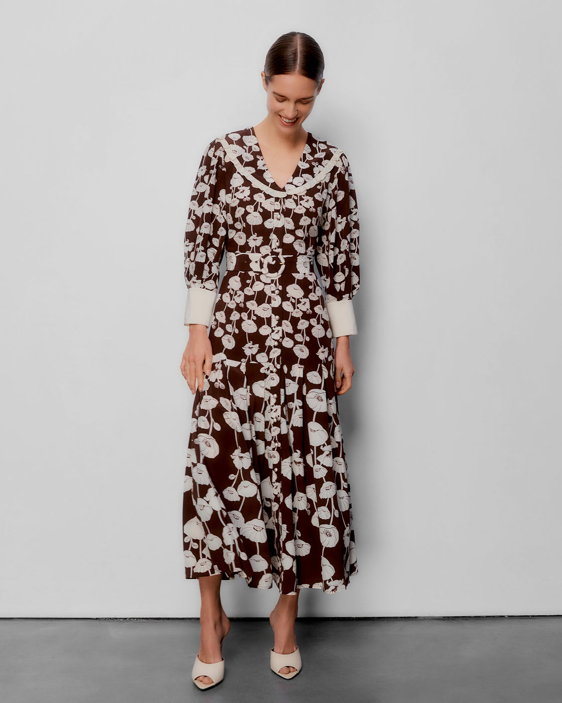 Romily Chocolate Poppy Dress – Beulah London