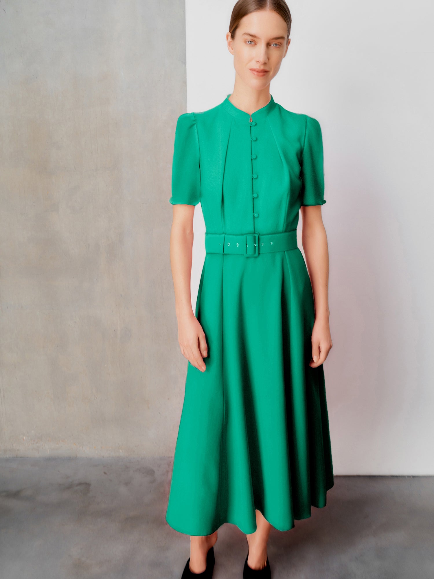 Ahana Emerald Short Sleeve Dress