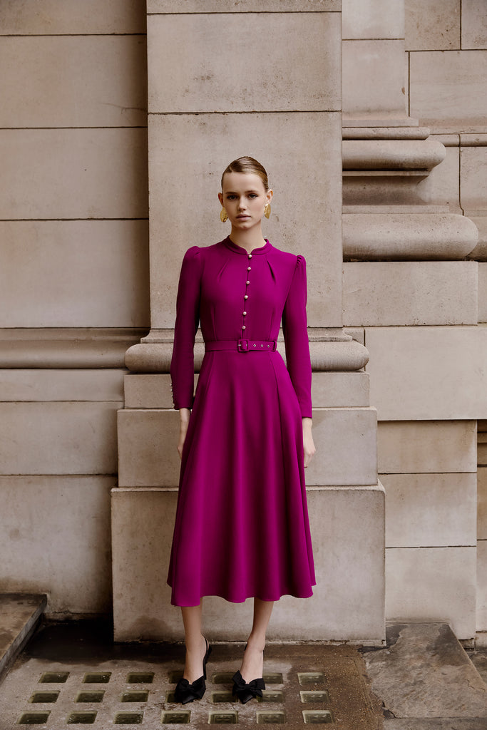 Ahana Purple Long Sleeve Dress