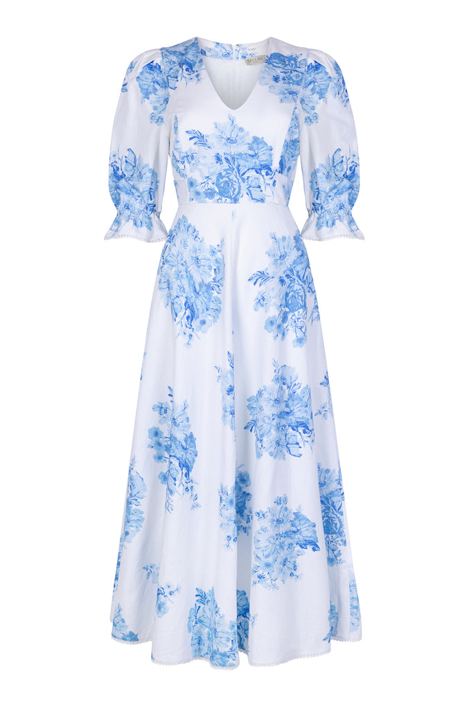 Flora Blue Garden Floral Dress