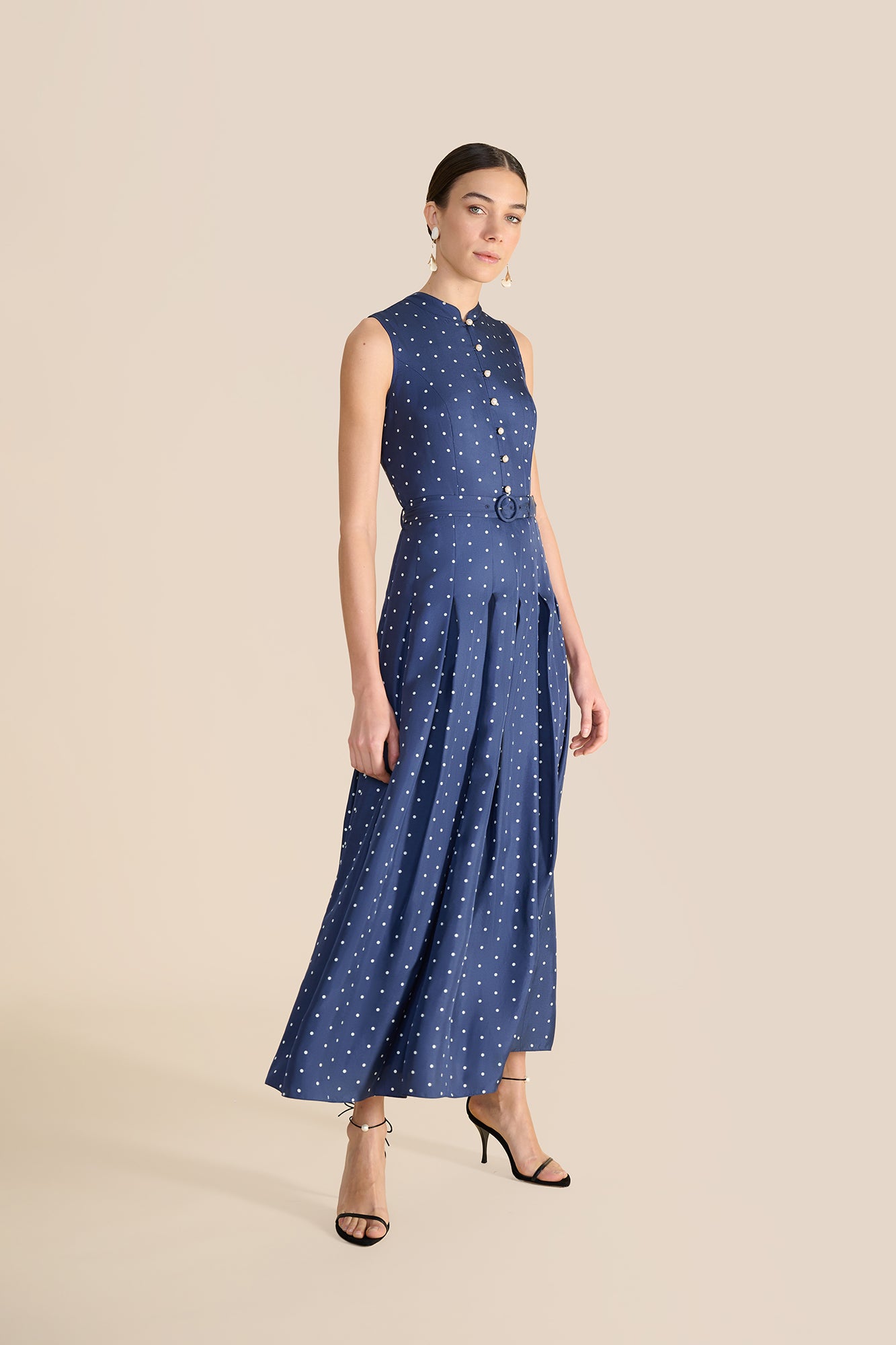 Annabel Navy & Ivory Polka Dot Dress