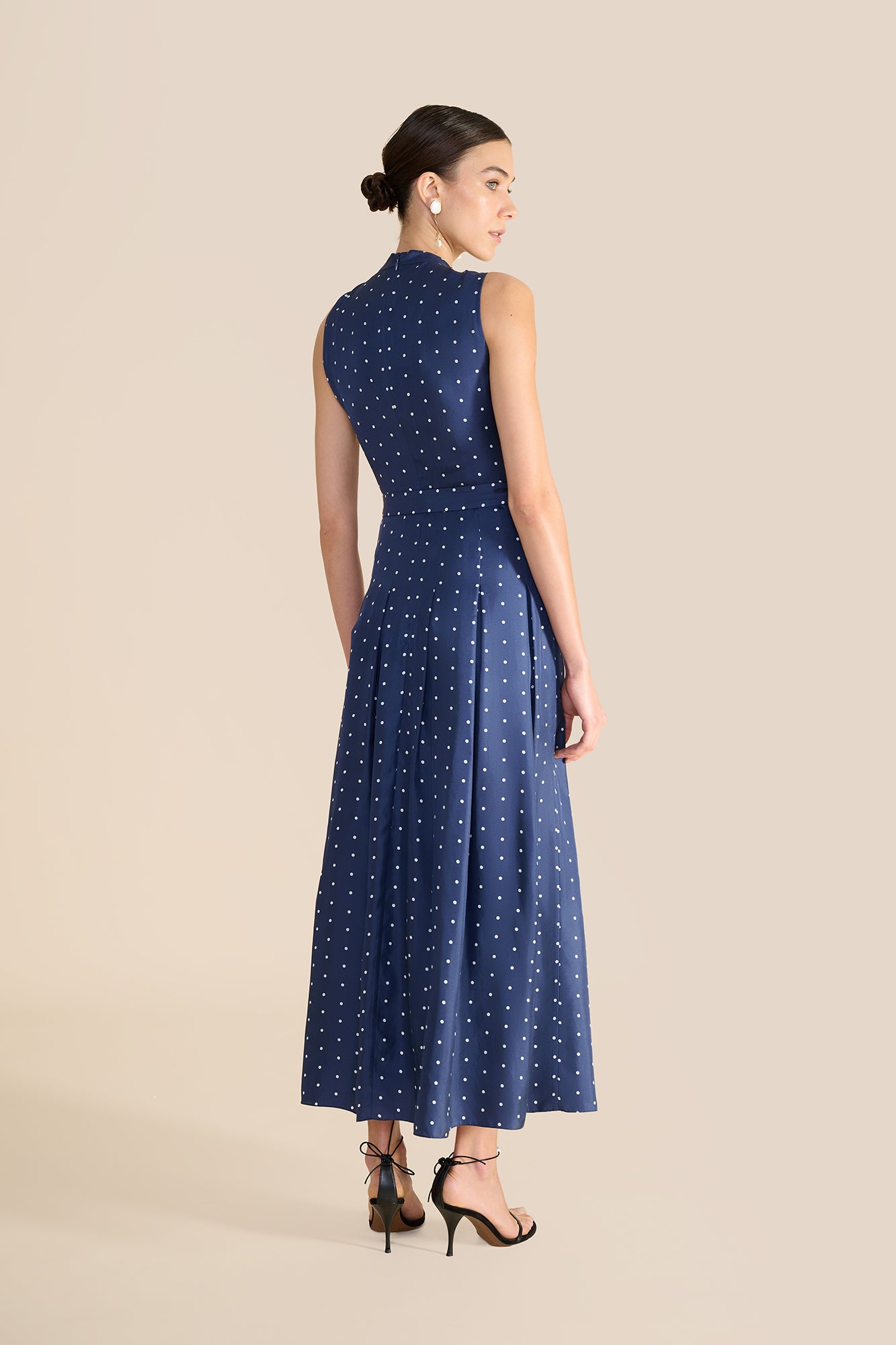 Annabel Navy & Ivory Polka Dot Dress