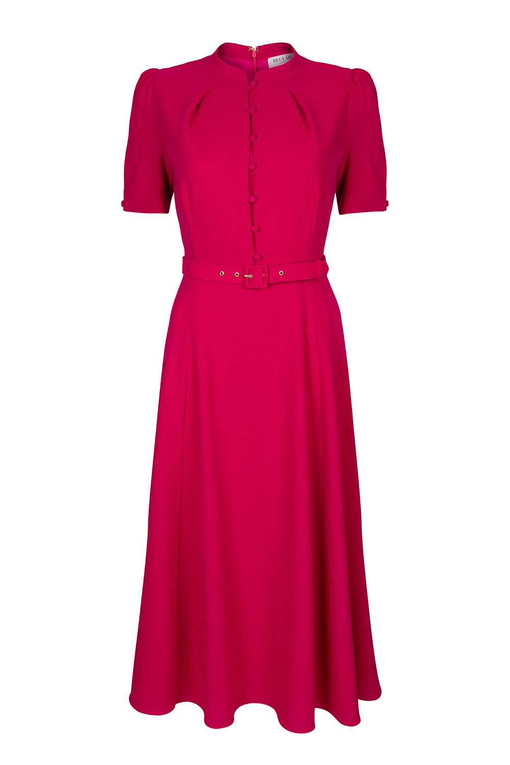 Ahana Fuchsia Short Sleeve Dress