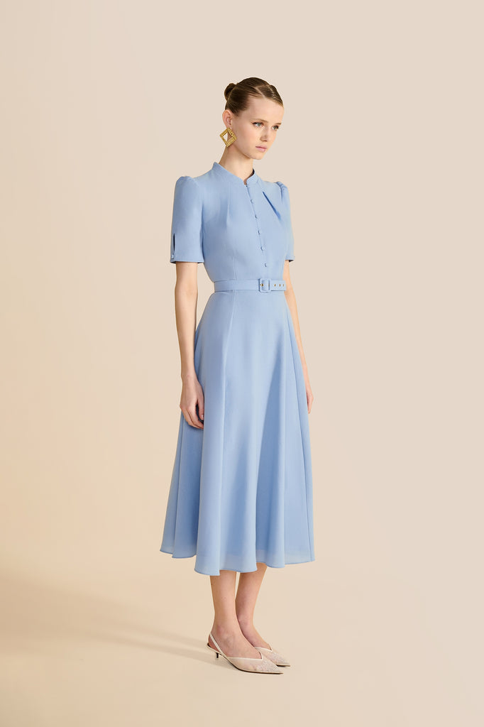 Ahana Pale Blue Short Sleeve Dress