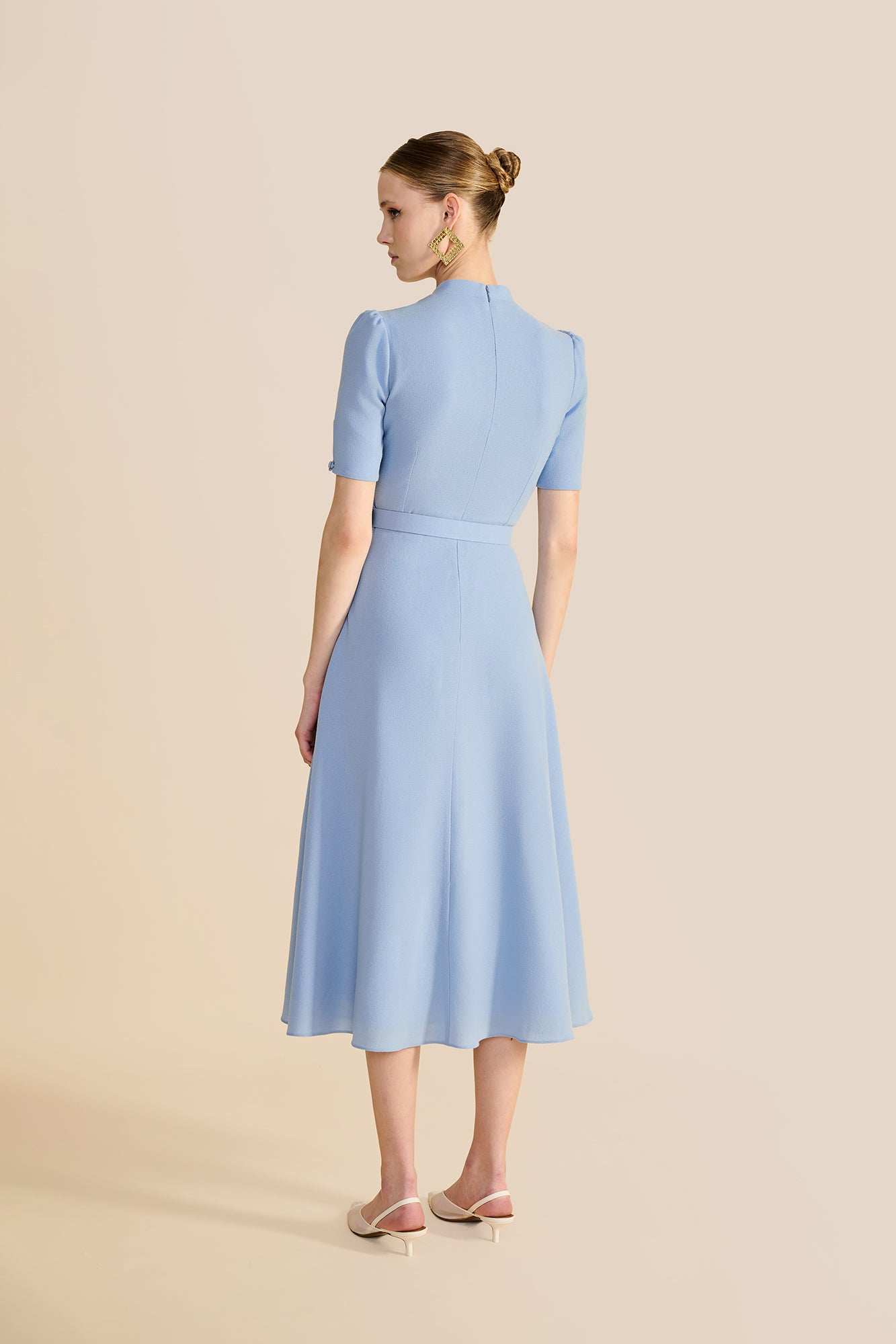 Ahana Pale Blue Short Sleeve Dress