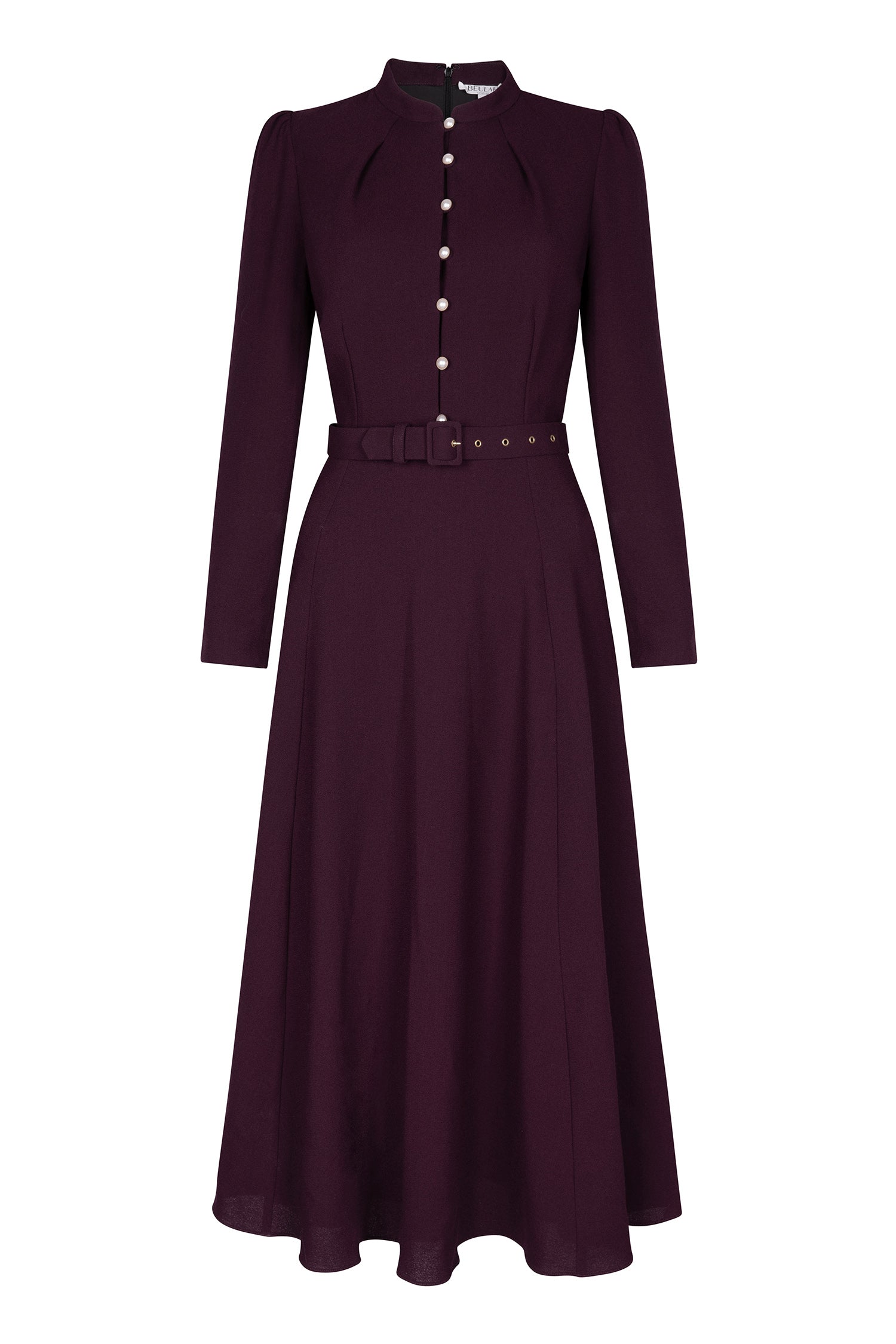 Ahana Plum Long Sleeve Dress