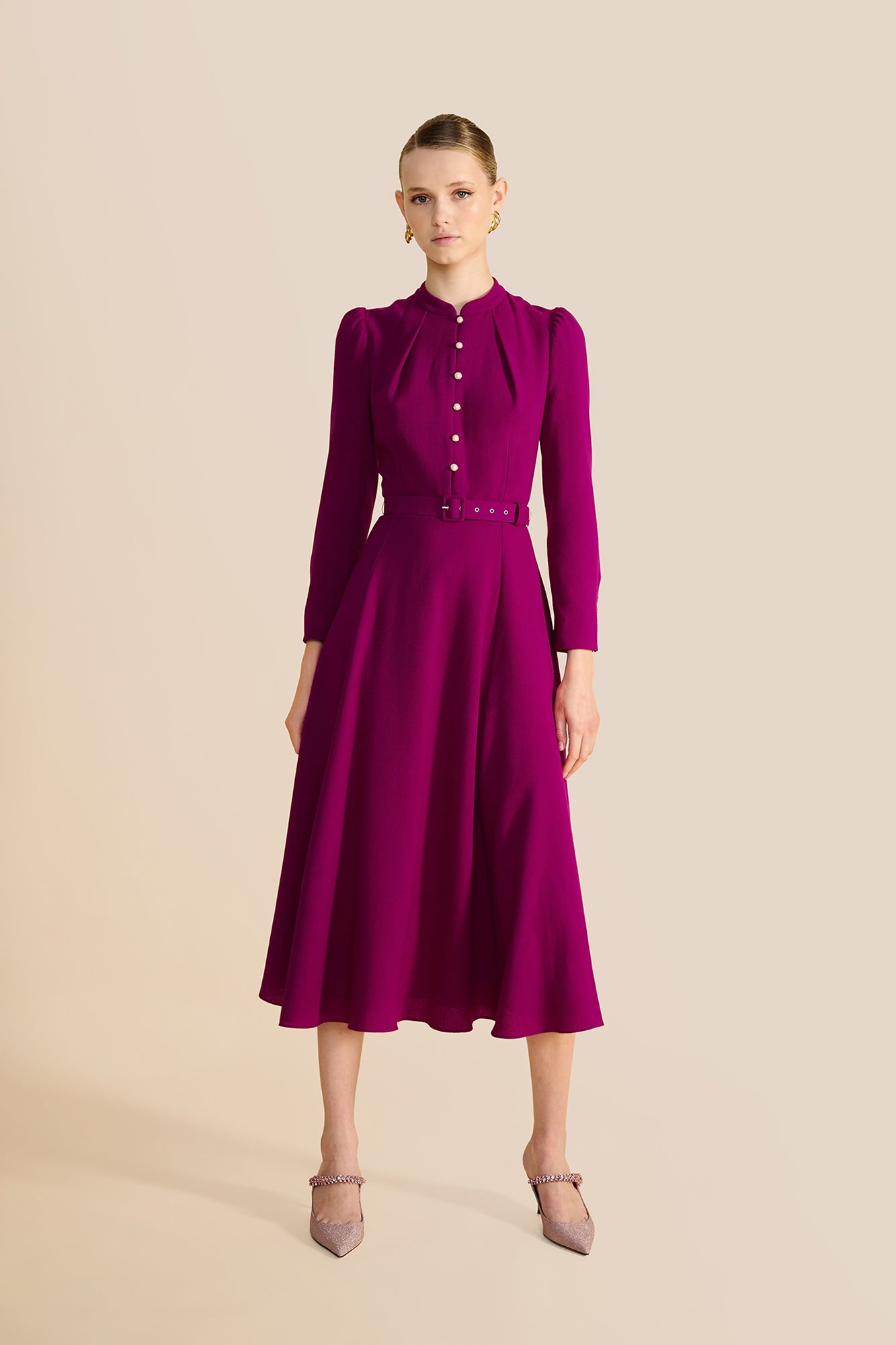 Ahana Purple Long Sleeve Dress