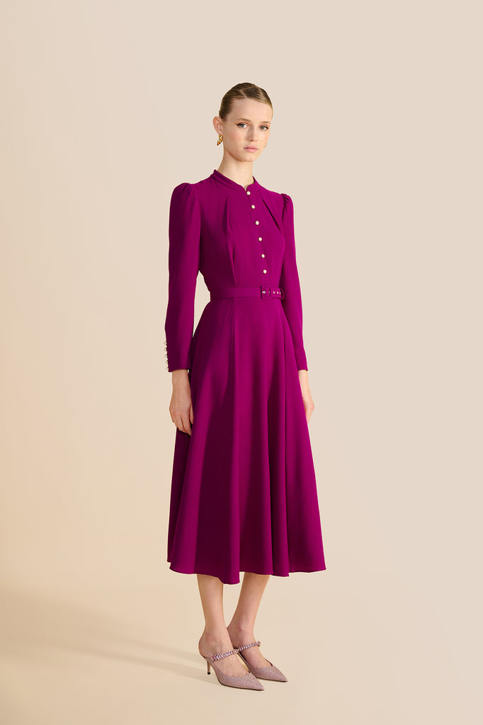 Ahana Purple Long Sleeve Dress