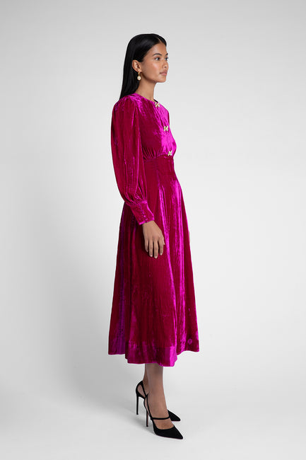 Posey Berry Velvet Dress – Beulah London