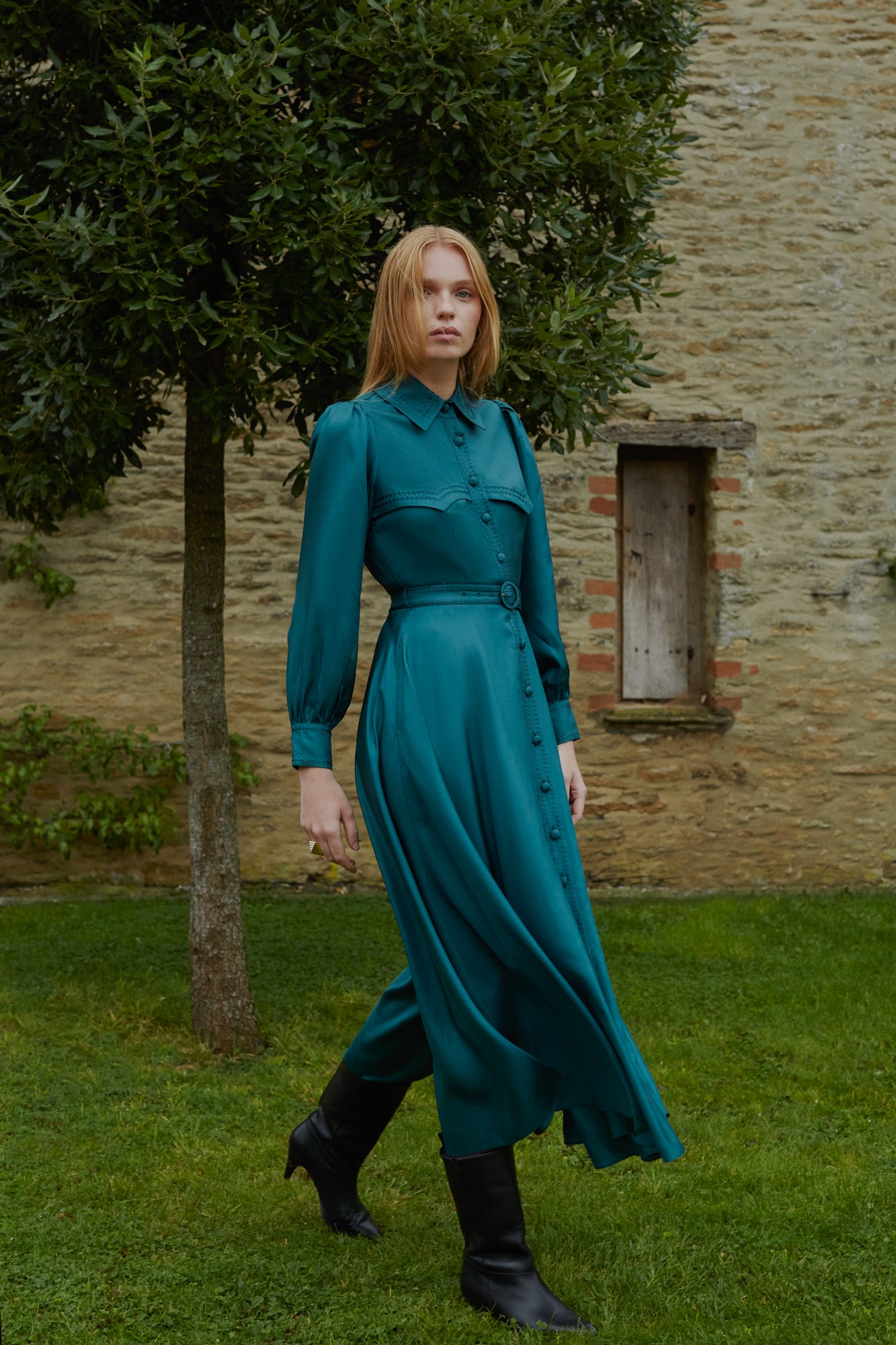 Isadora Teal Shirt Dress