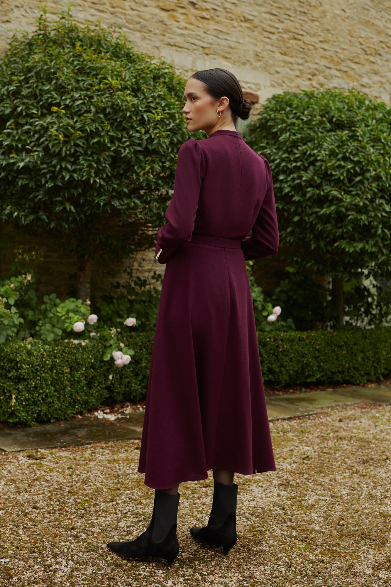 Ahana Plum Long Sleeve Dress