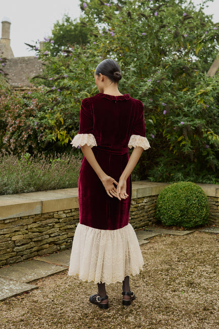 Burgundy velvet romper on sale