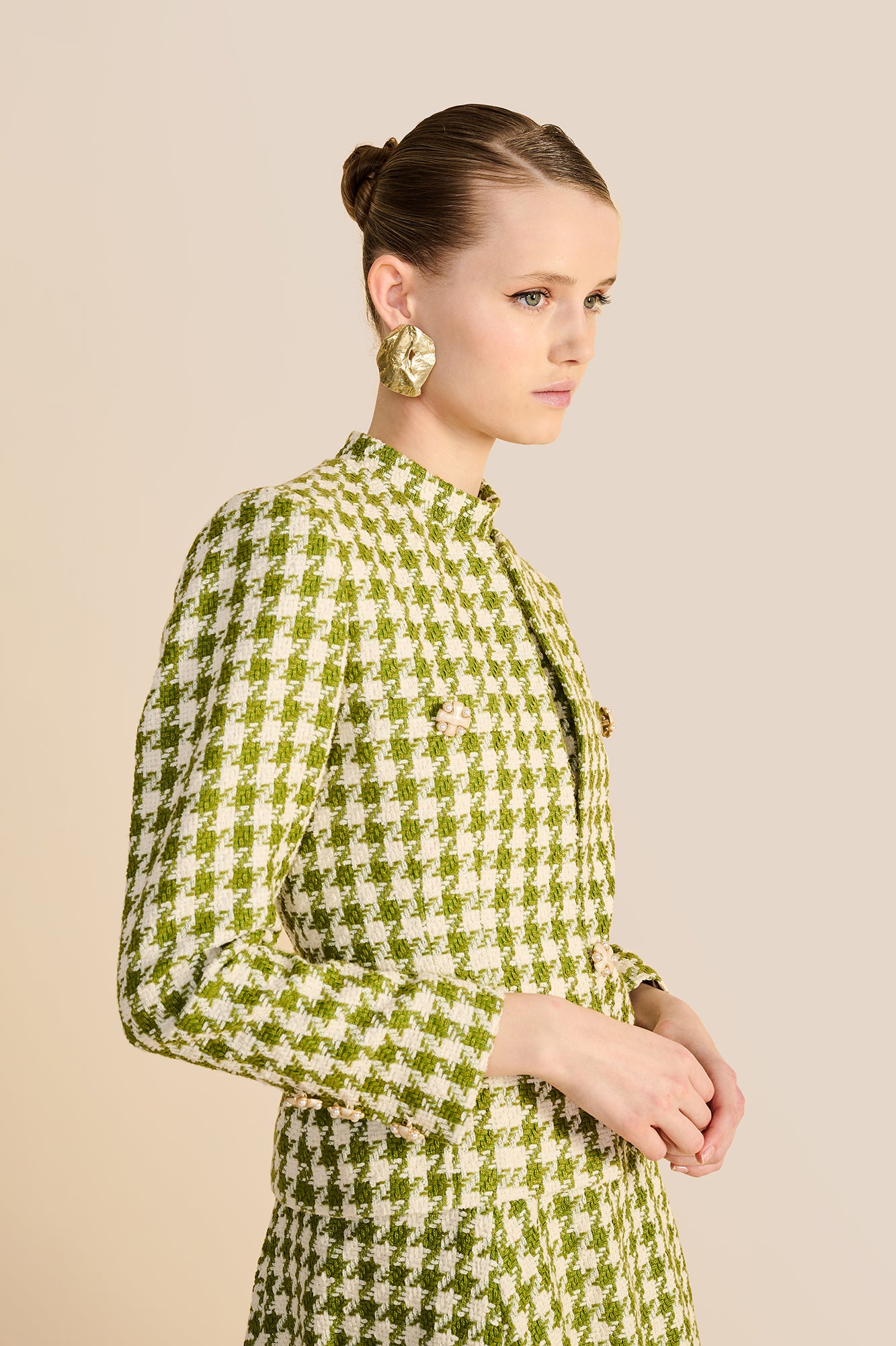 Charlotte Houndstooth Midi Jacket