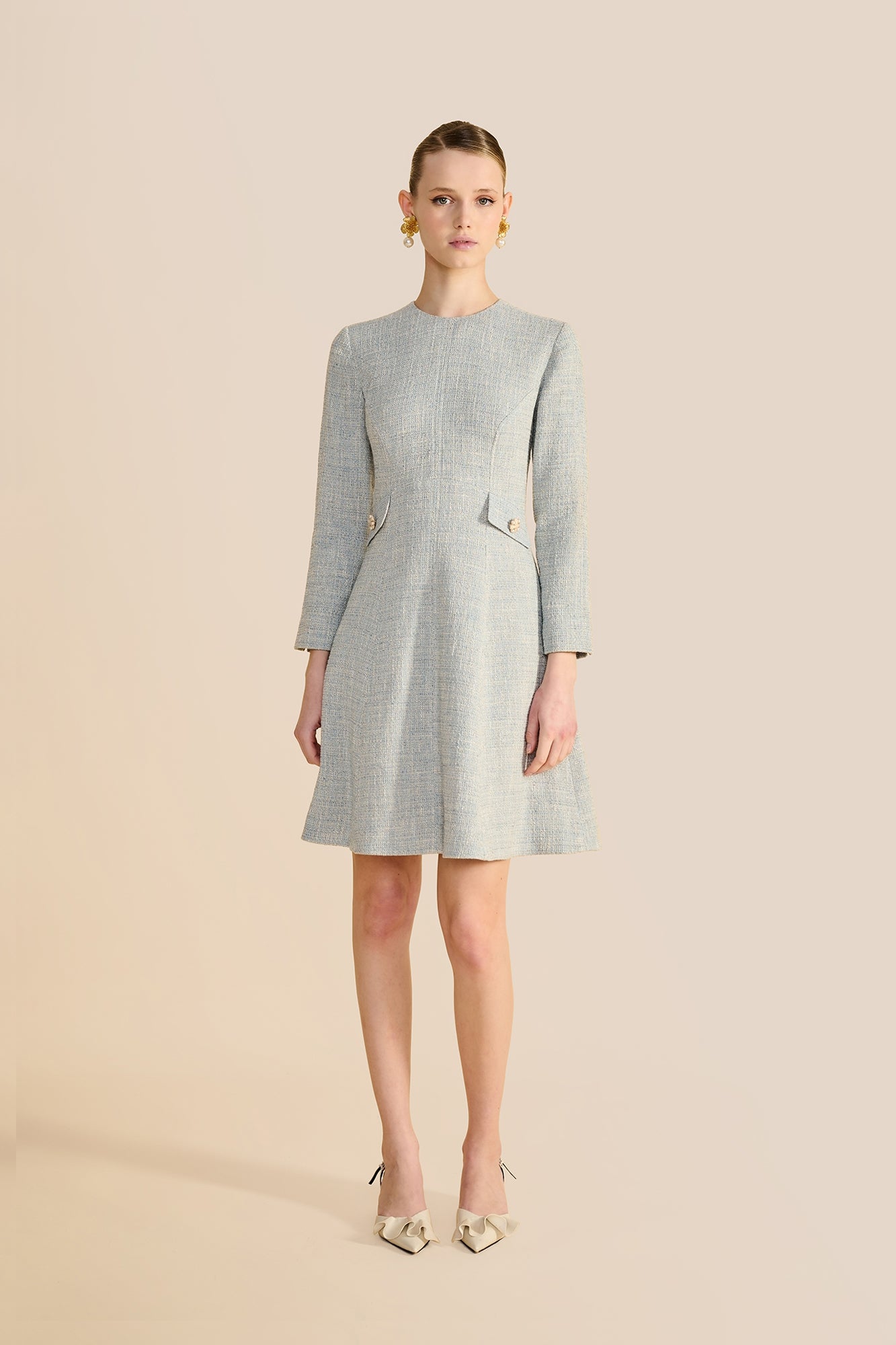 Constance Pale Blue Boucle Dress