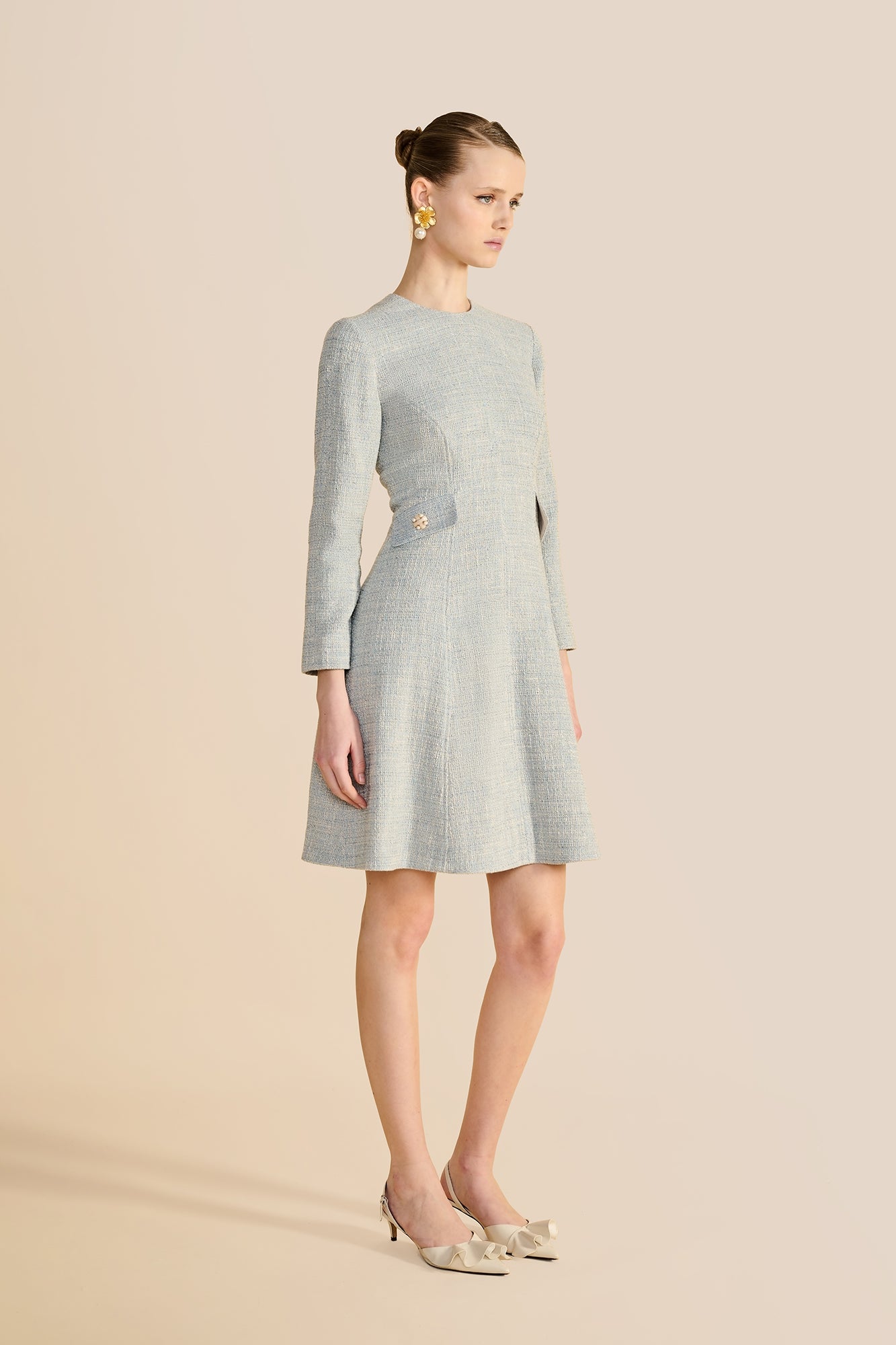 Constance Pale Blue Boucle Dress