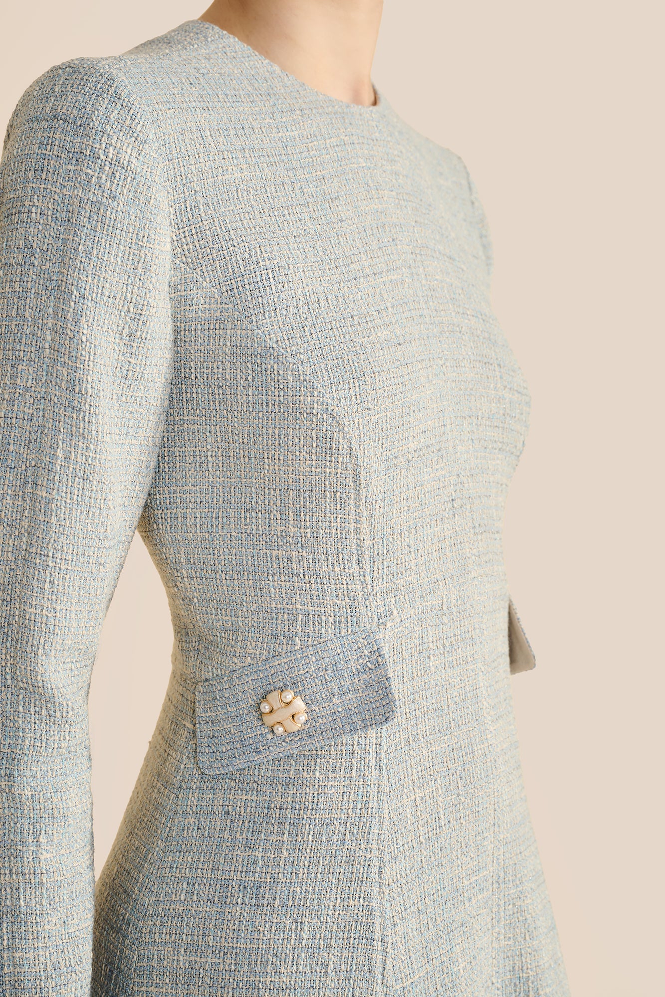 Constance Pale Blue Boucle Dress