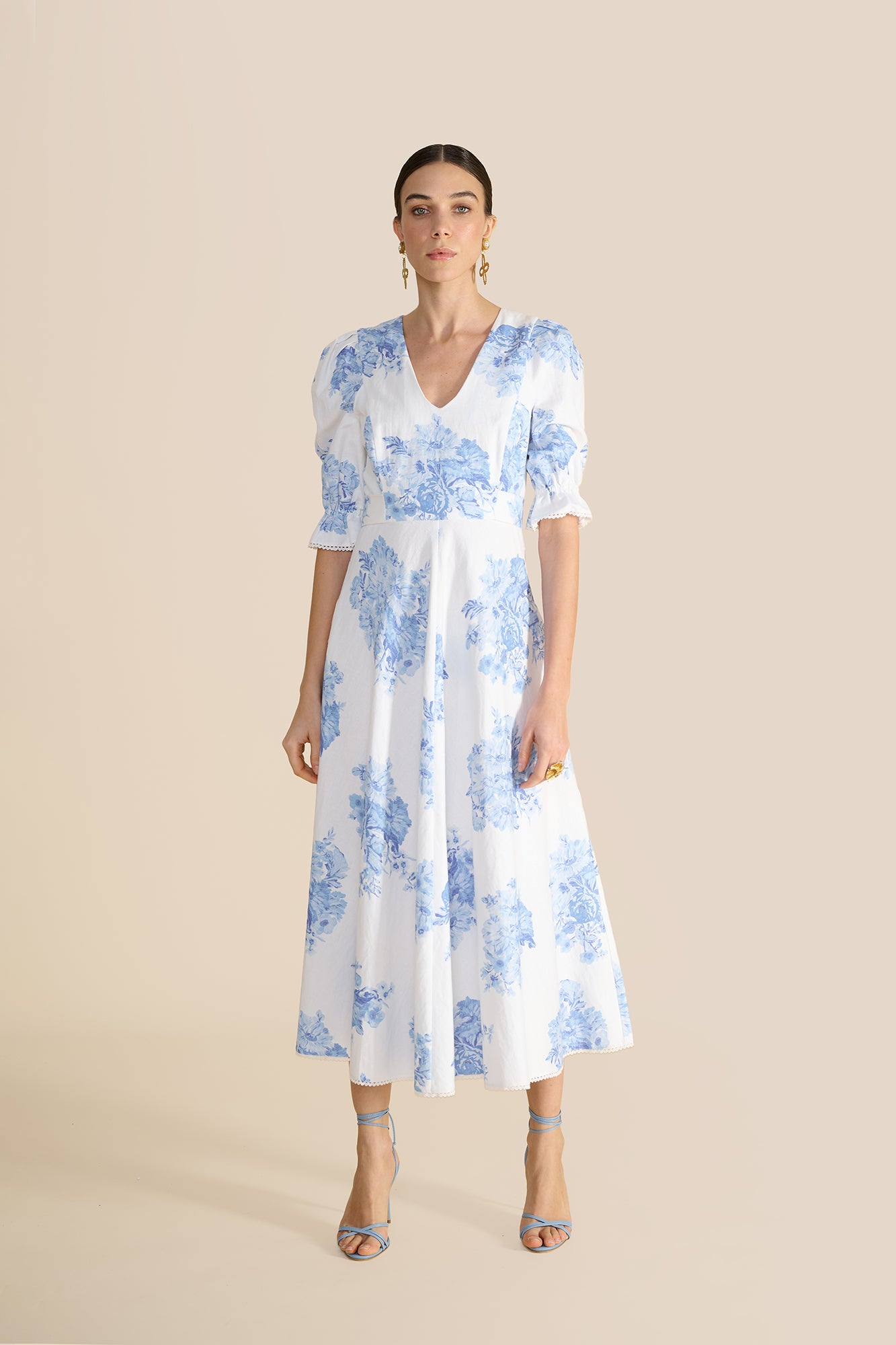 Flora Blue Garden Floral Dress