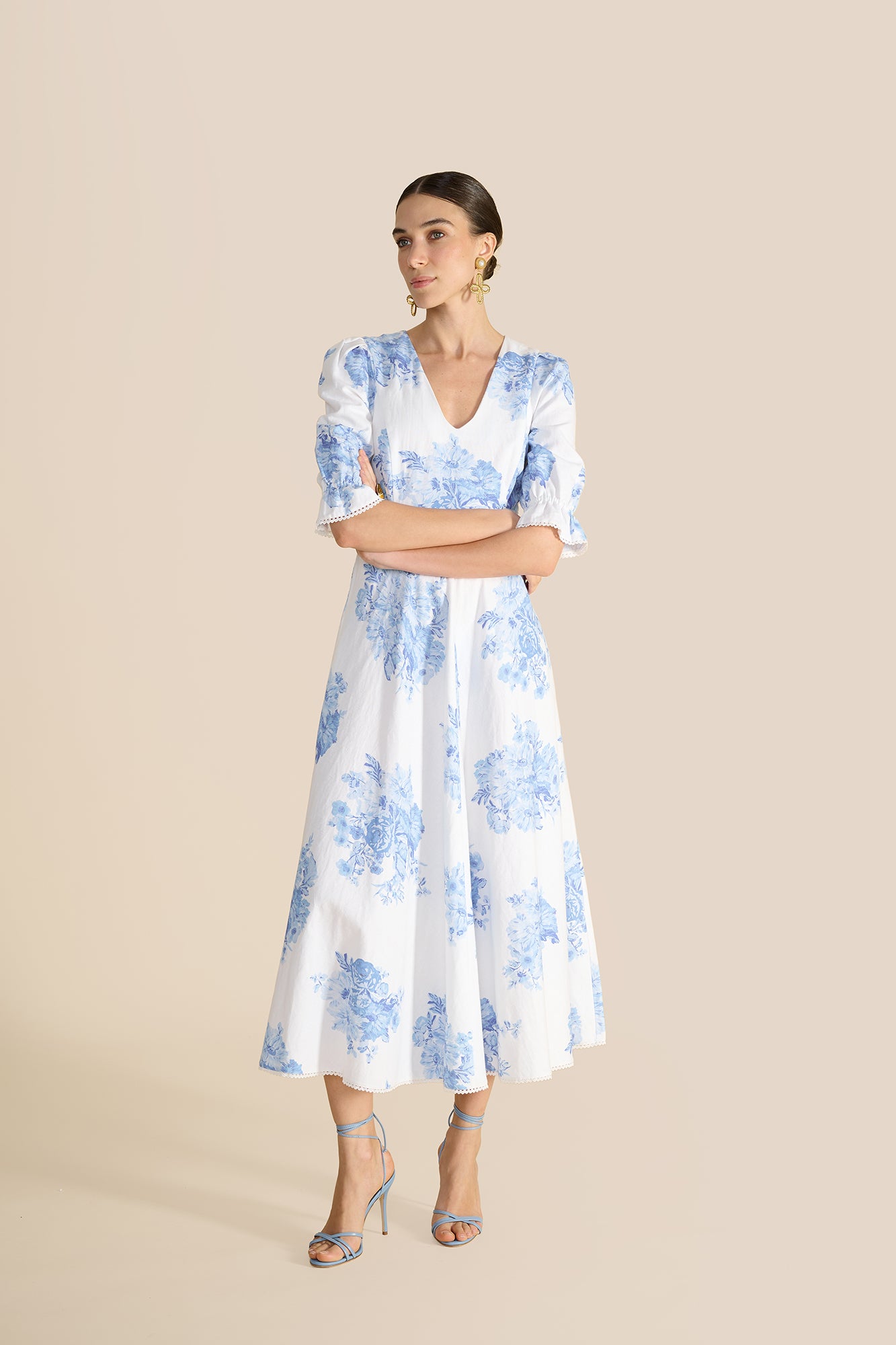 Flora Blue Garden Floral Dress