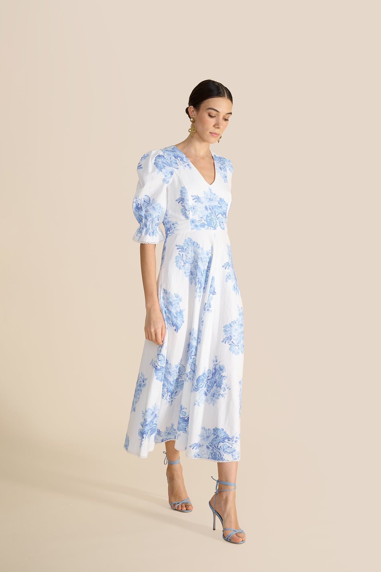 Flora Blue Garden Floral Dress