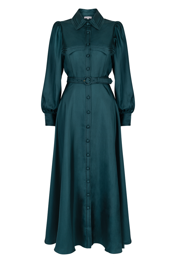 Isadora Teal Shirt Dress