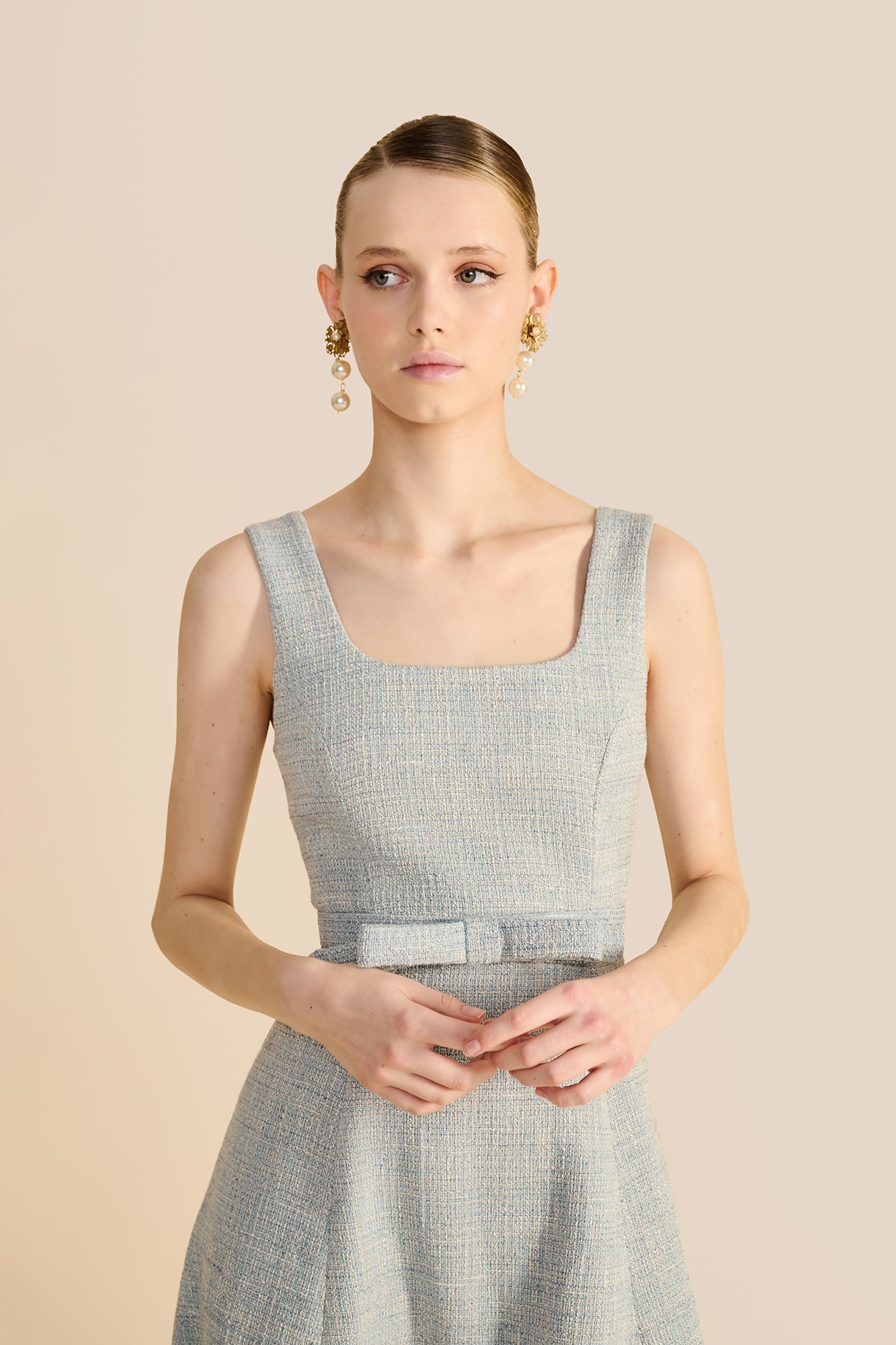 Juliet Pale Blue Boucle Dress