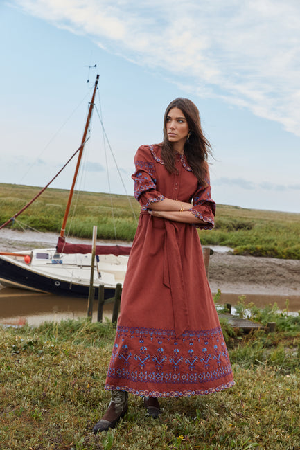 Rust boho outlet maxi dress