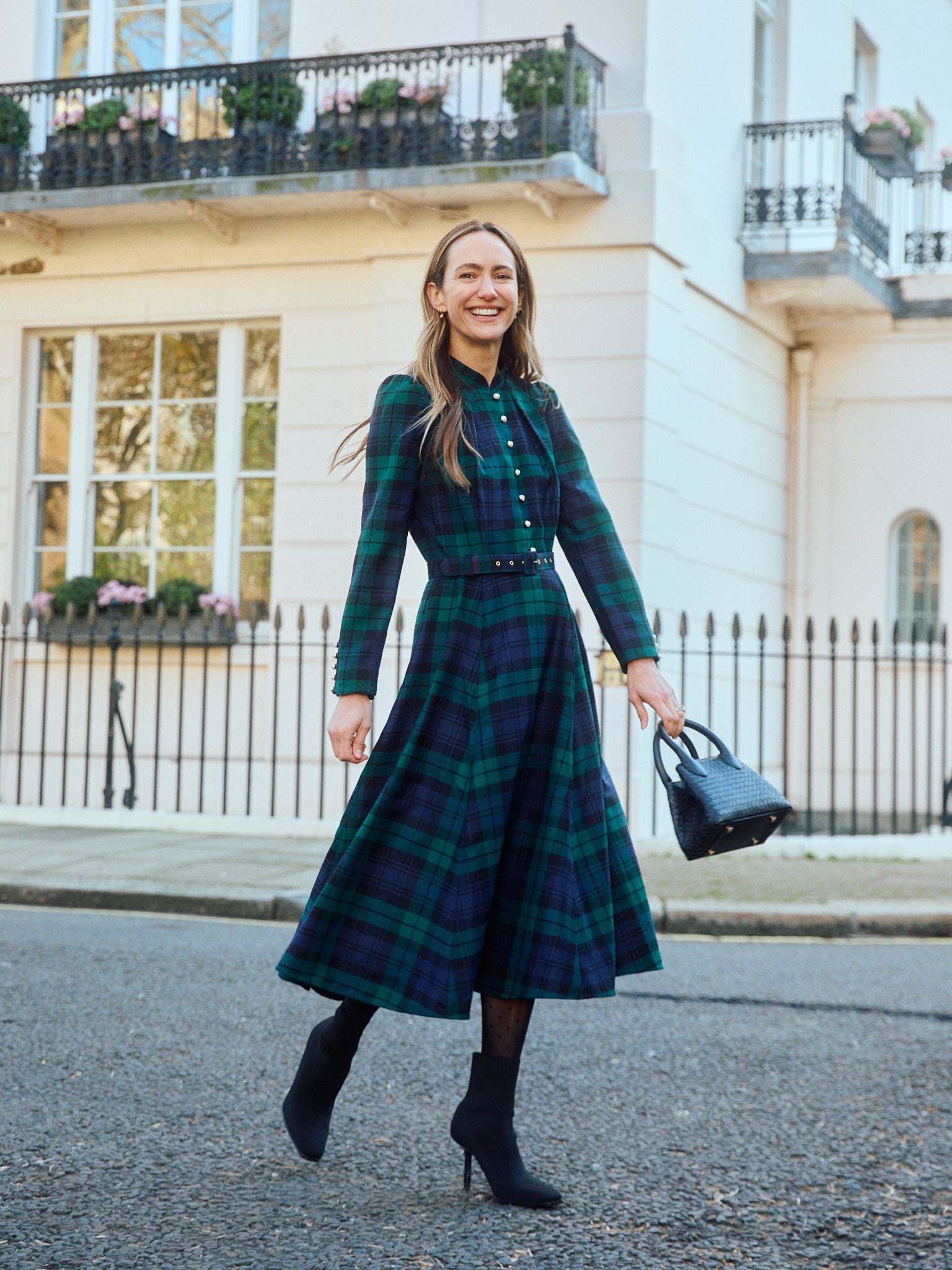 Ahana Evergreen Tartan Dress