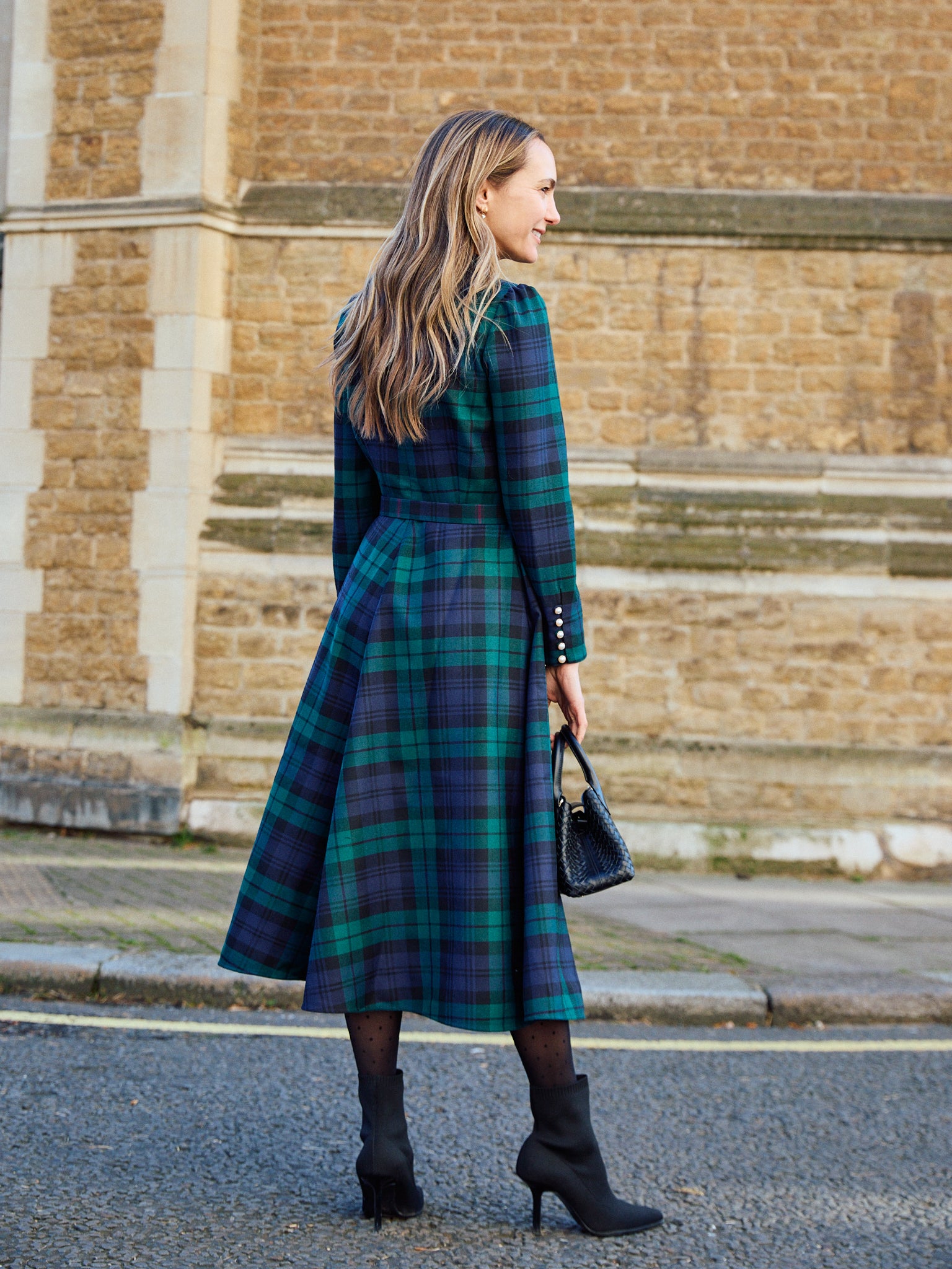 Ahana Evergreen Tartan Dress