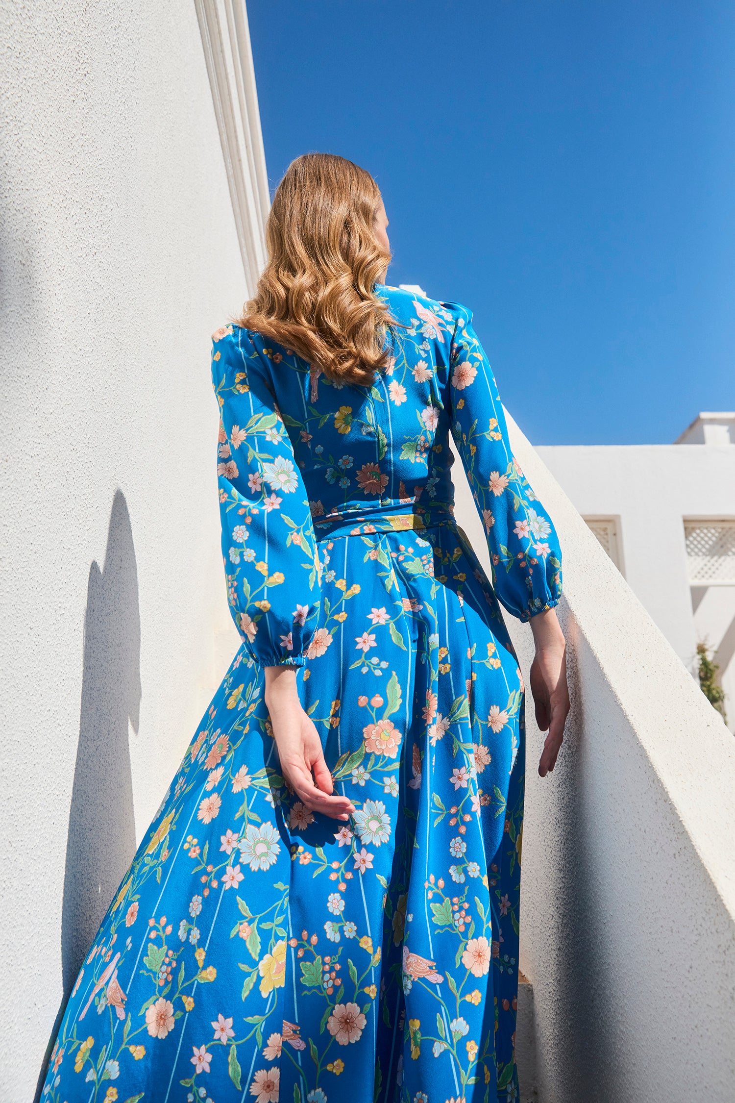 Sonia Bamboo & Birds Bright Blue Dress