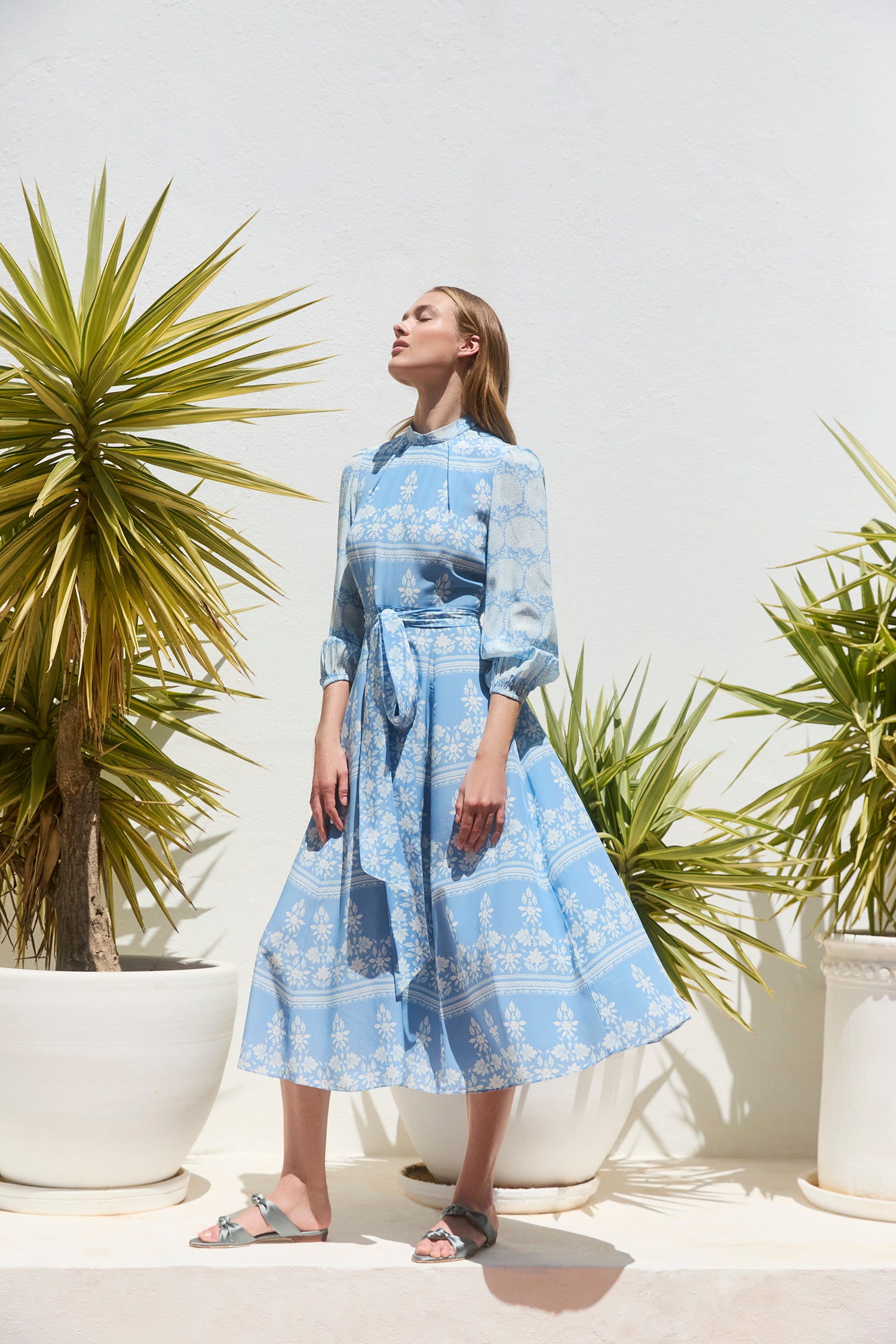 Sonia Blouson Cornflower Sleeve Dress