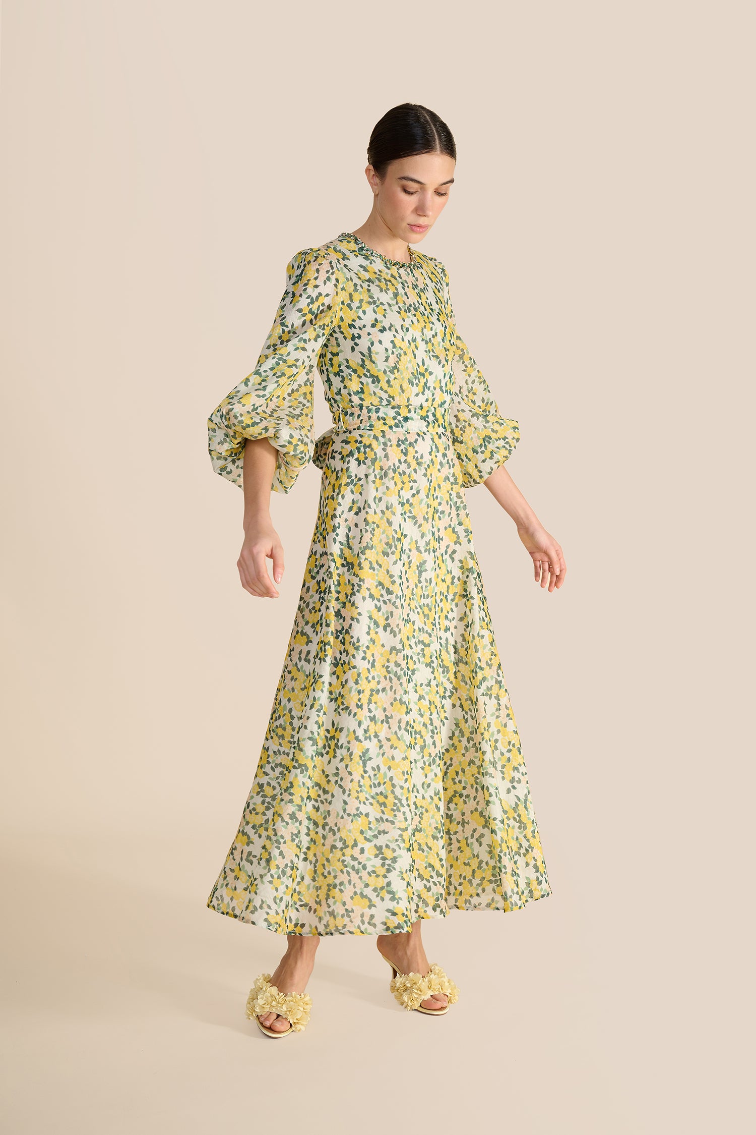 Mikela Lemon Floral Dress