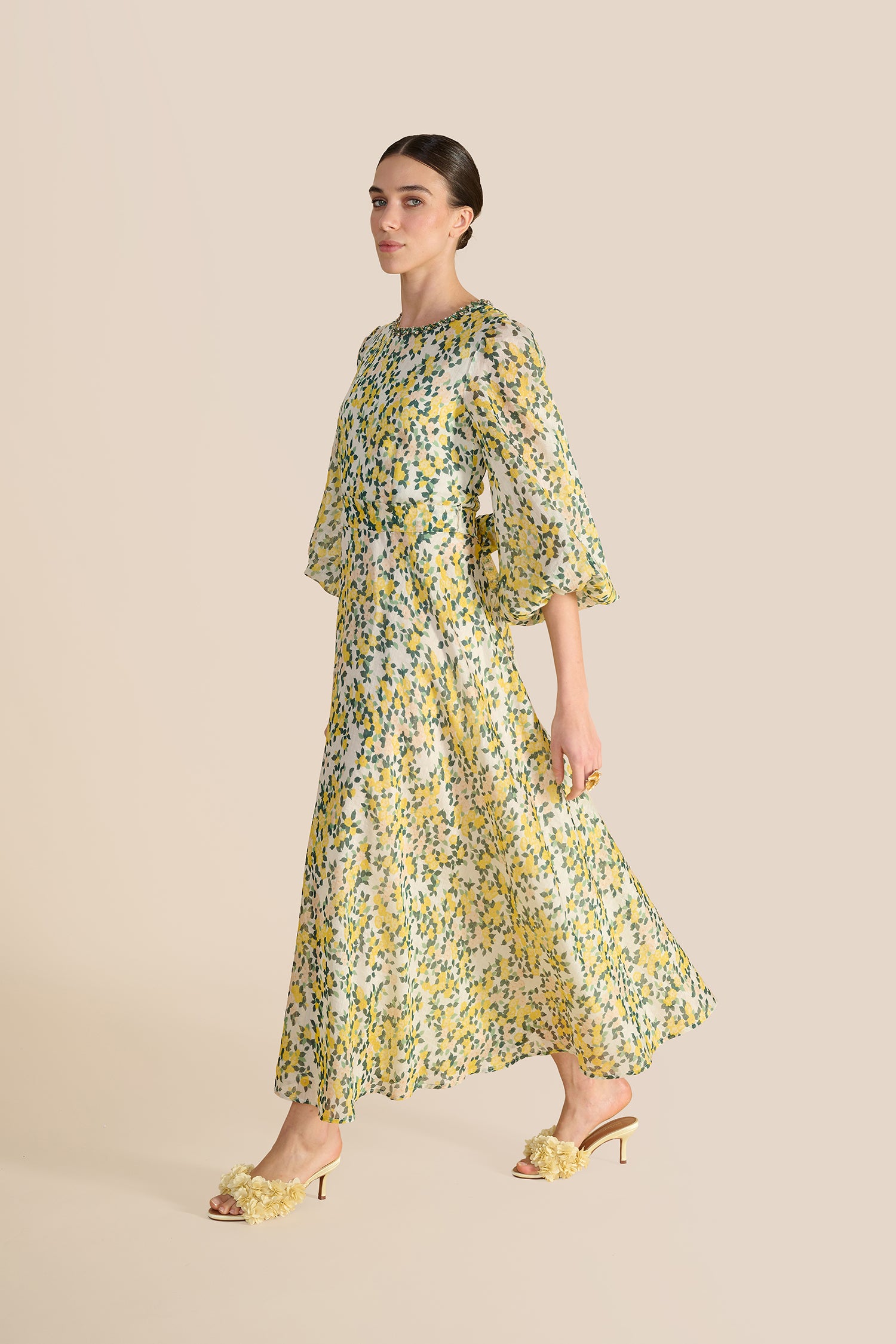 Mikela Lemon Floral Dress