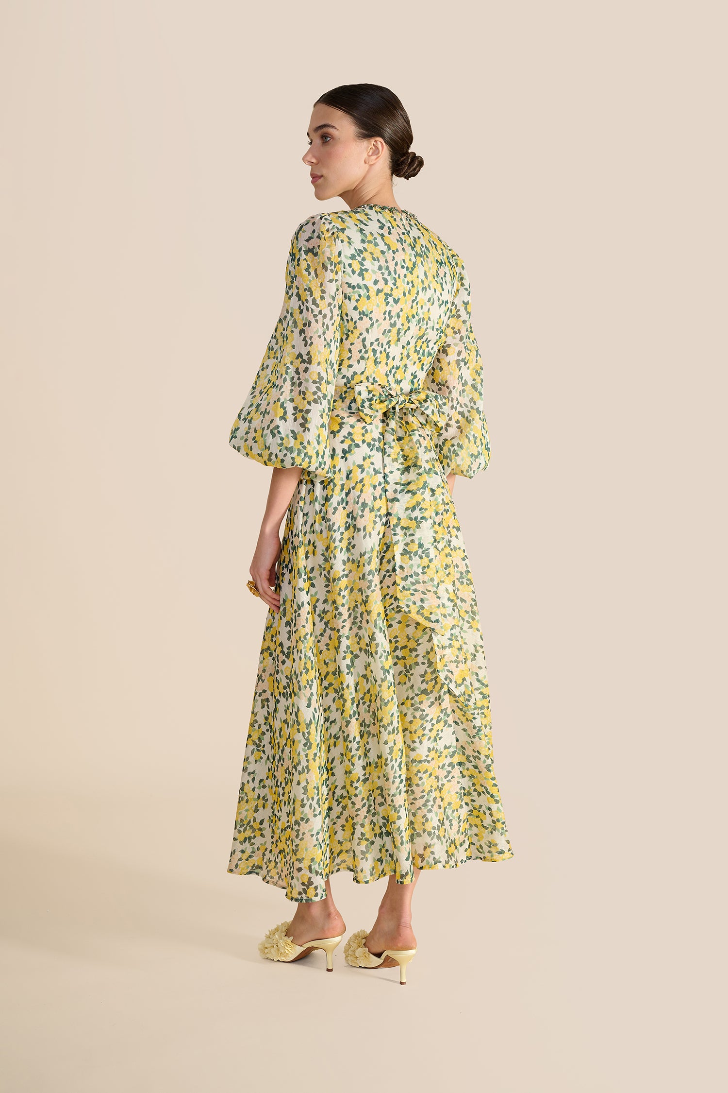 Mikela Lemon Floral Dress