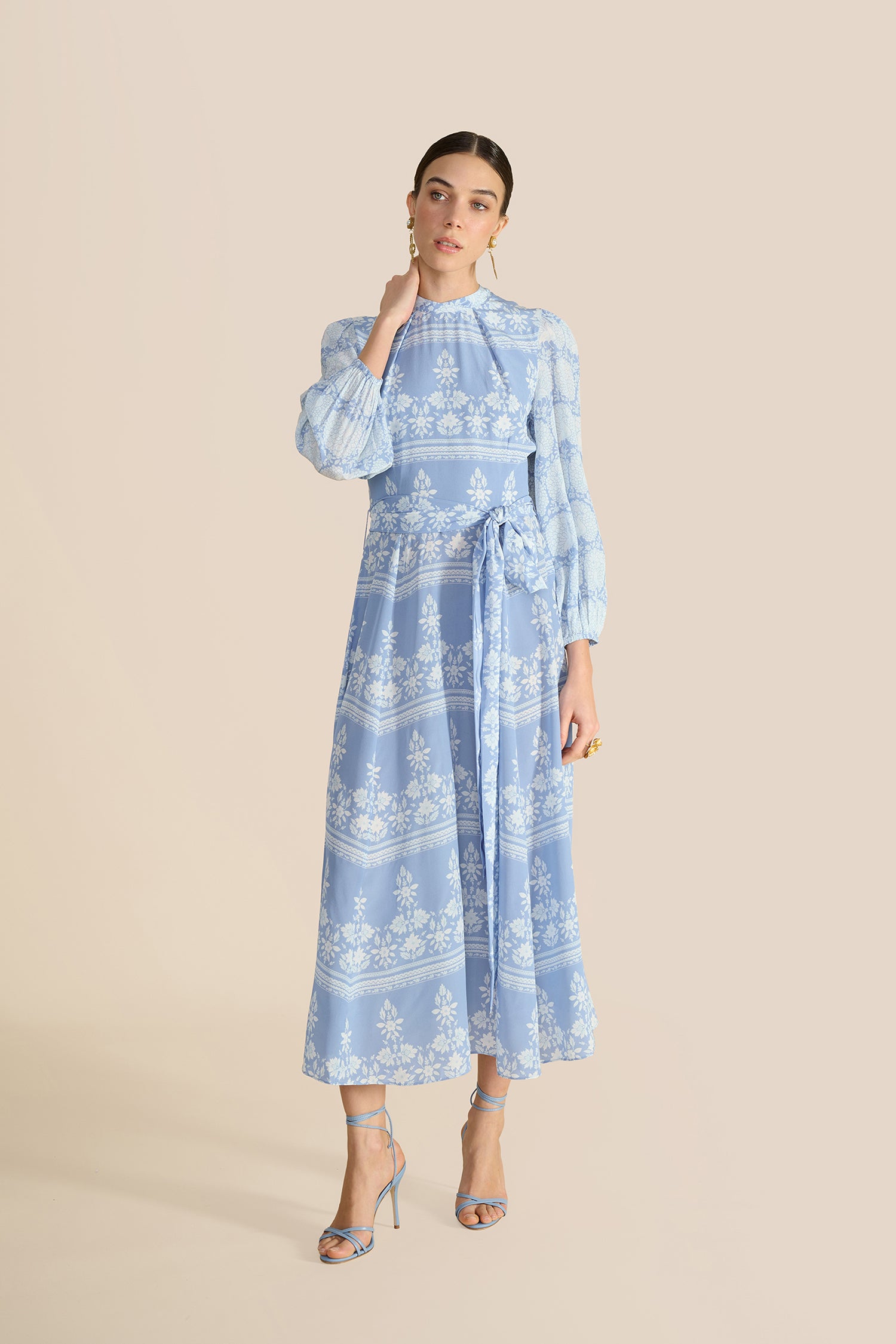 Sonia Blouson Cornflower Sleeve Dress