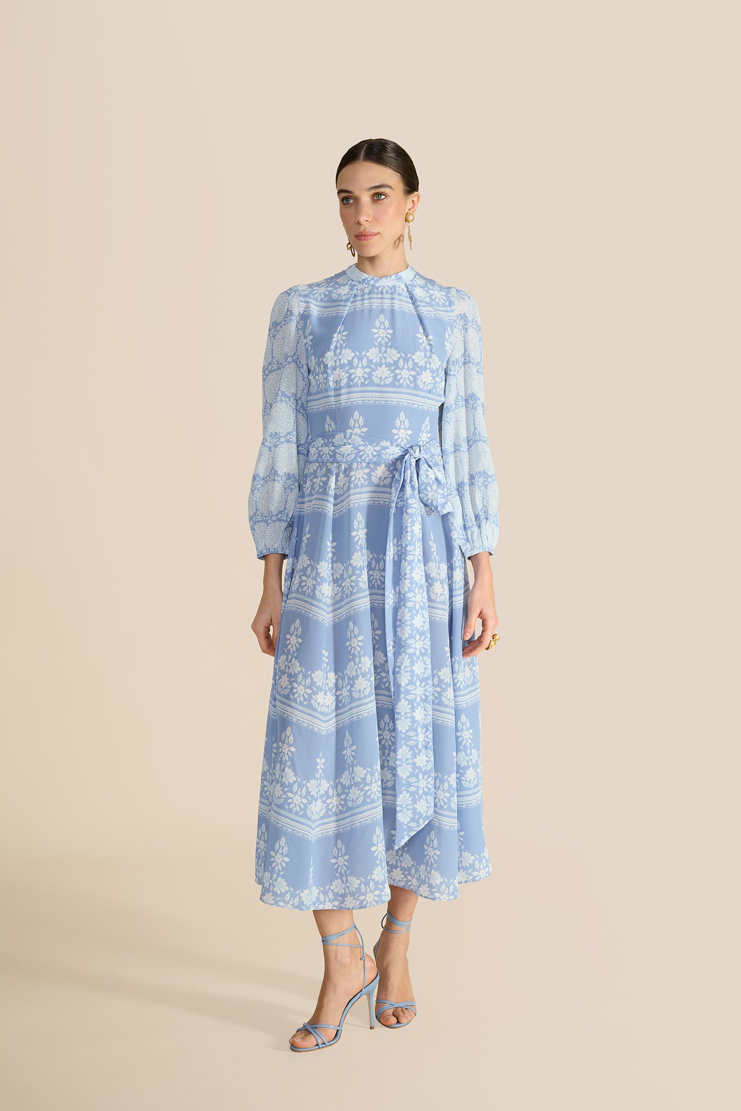 Sonia Blouson Cornflower Sleeve Dress