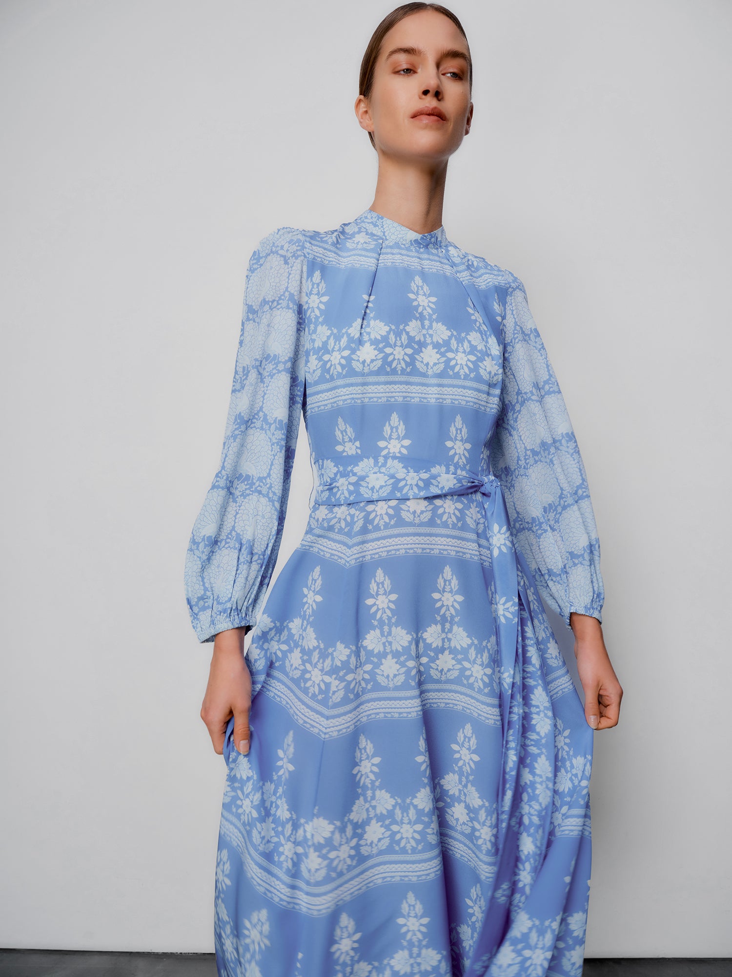 Sonia Blouson Cornflower Sleeve Dress