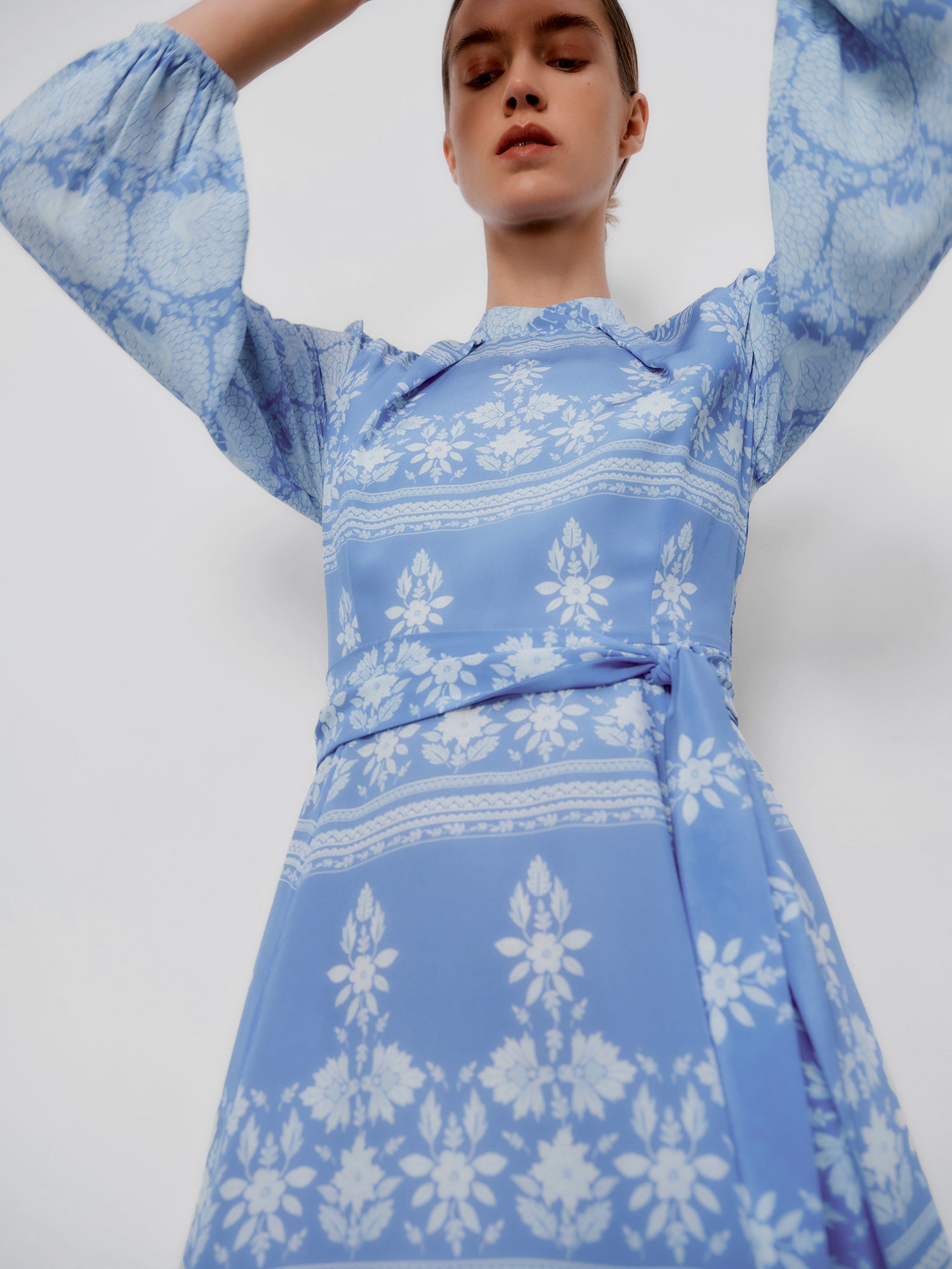 Sonia Blouson Cornflower Sleeve Dress