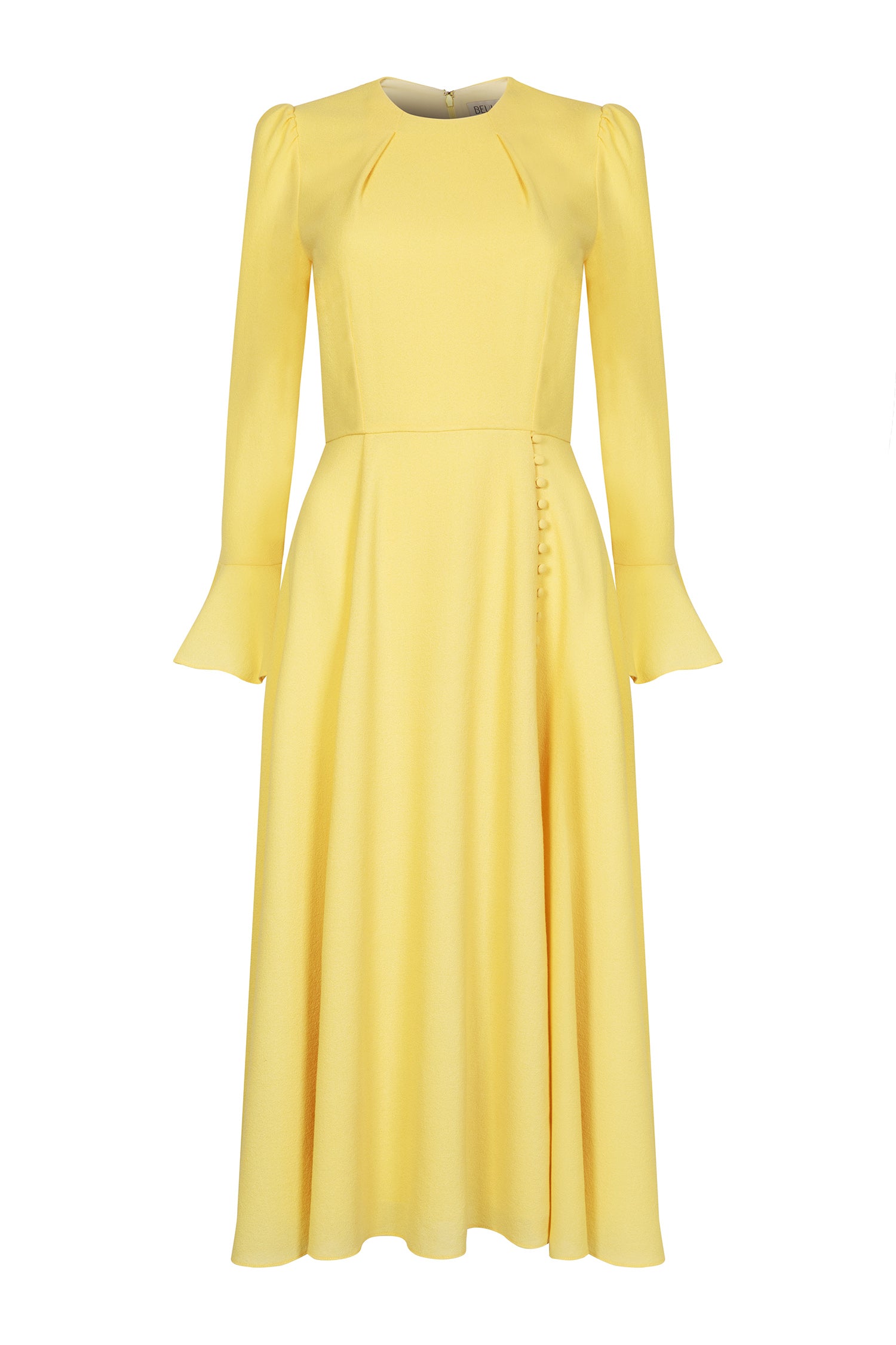 Yahvi Lemon Crepe Dress