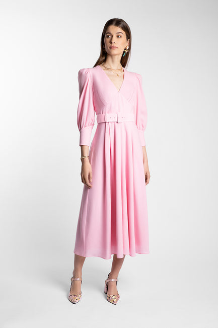 Long sleeve discount pale pink dress