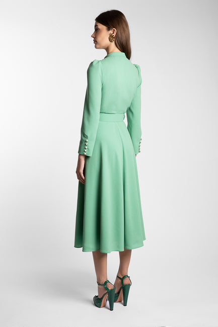 Ahana Pea Green Long Sleeve Dress – Beulah London